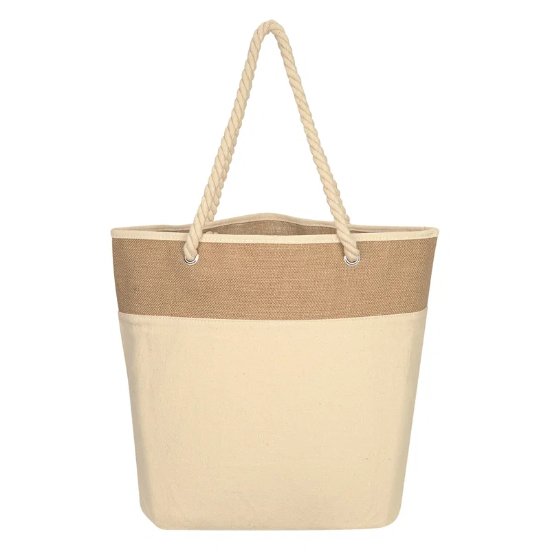 Promotional Burlap Rope Tote Bag — view 4