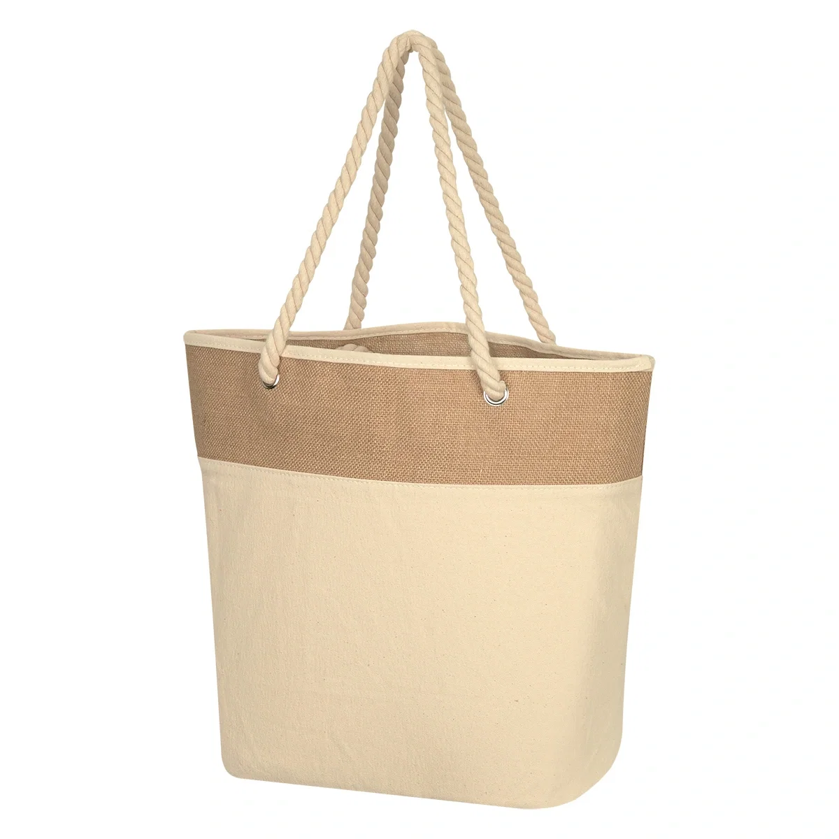 Beige tote shown from the front