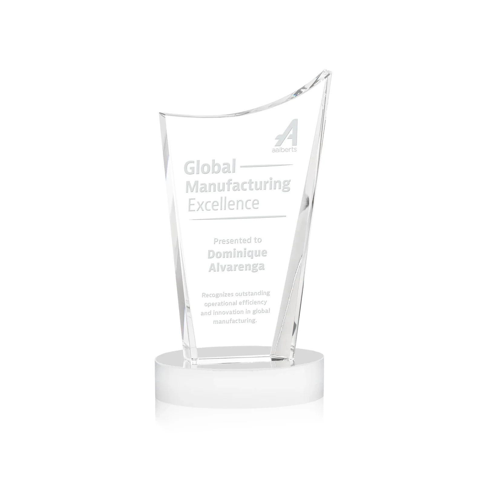 Promotional Optical Crystal Award on Alberton Base in Nine Colors, awards for volunteer appreciation