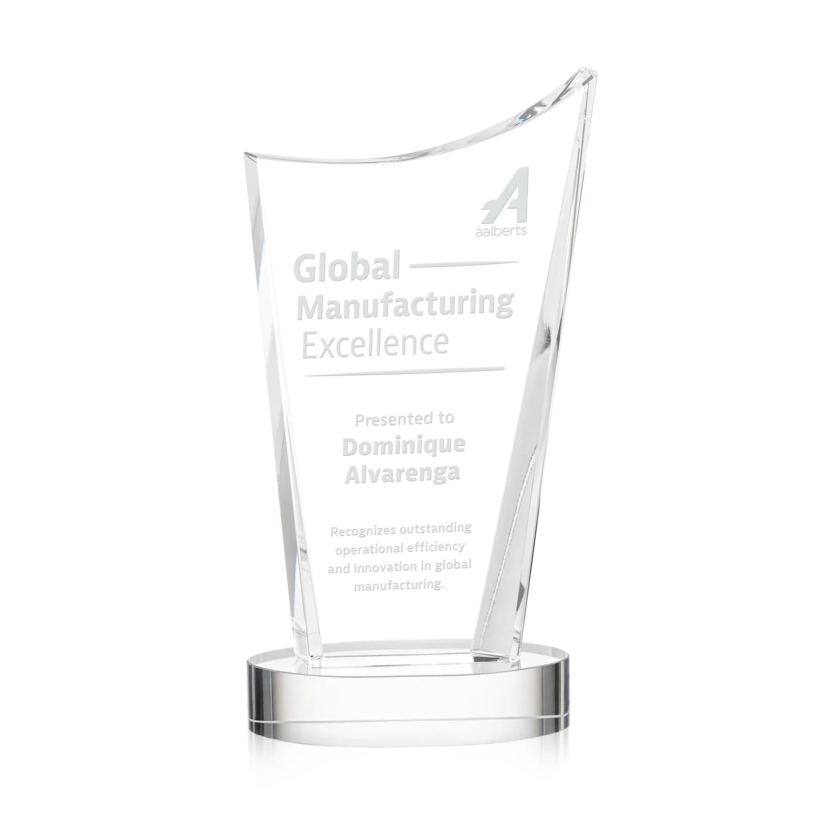 Custom Optical Crystal Award on Alberton Base in Nine Colors, awards for graduation ceremonies