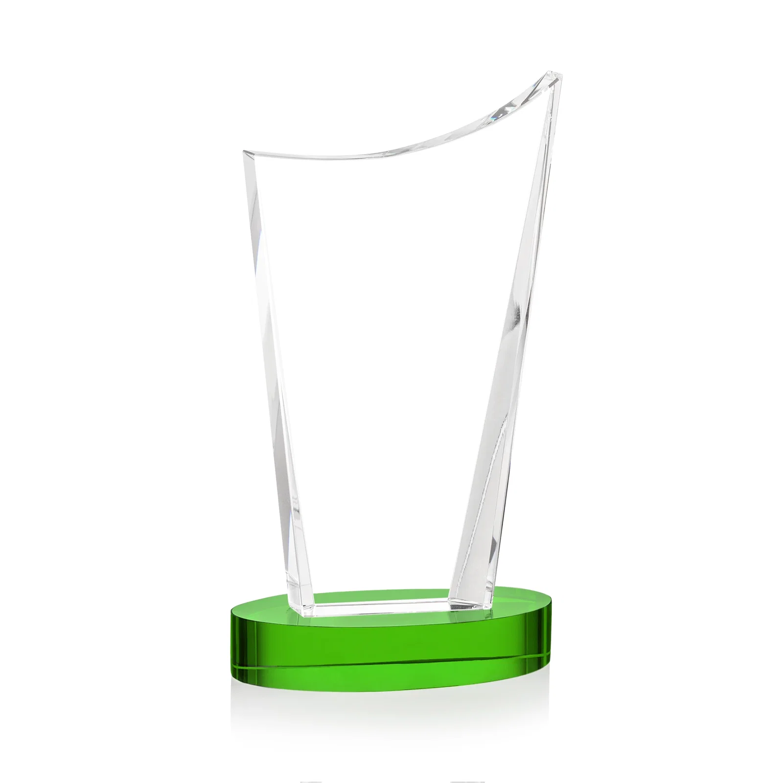 Custom engraved Optical Crystal Award on Alberton Base in Nine Colors, awards for company anniversary events