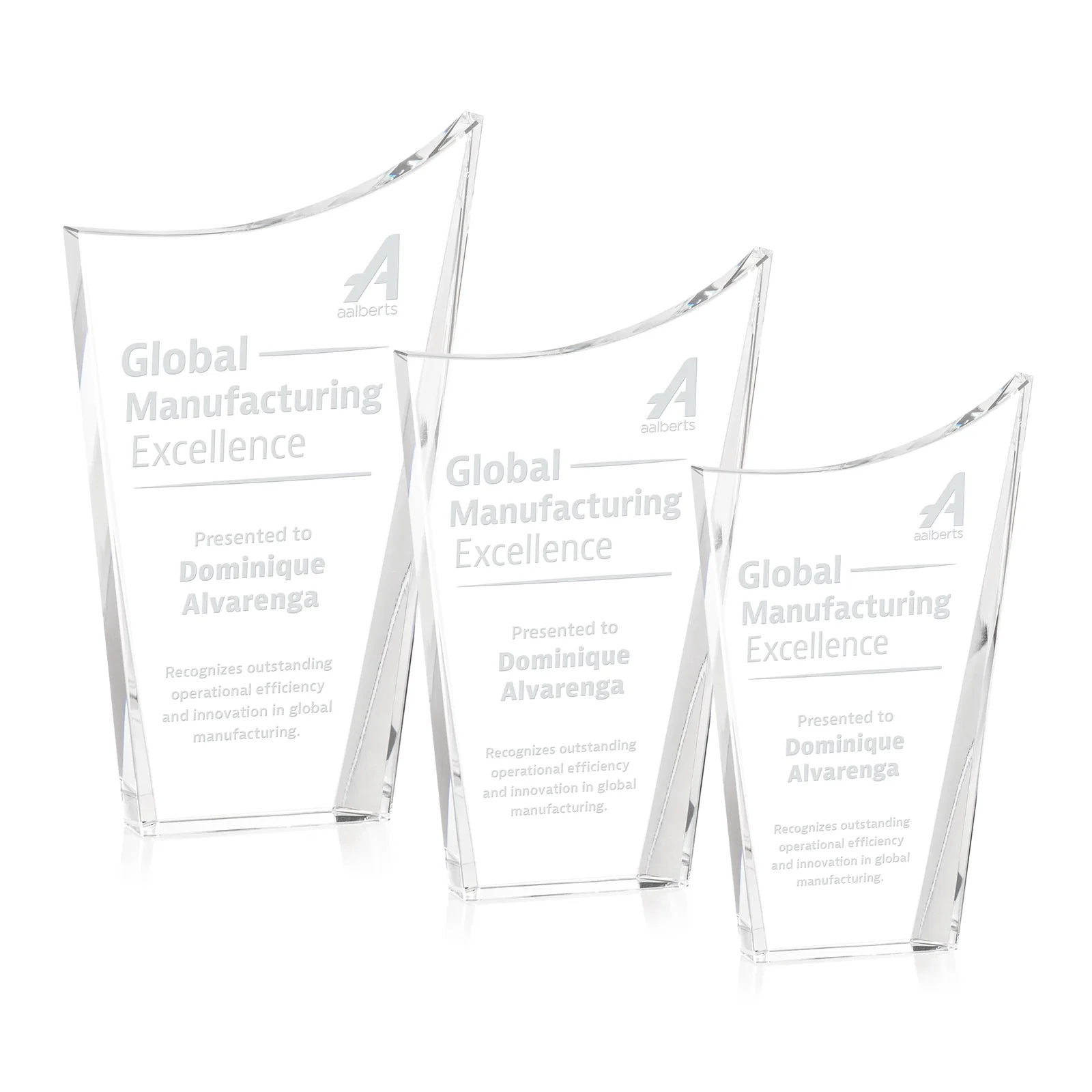 Custom Optical Crystal Award with a Glowing Color Strip Base, awards for employee recognition