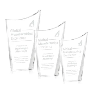 Optical Crystal Award with a Glowing Color Strip Base