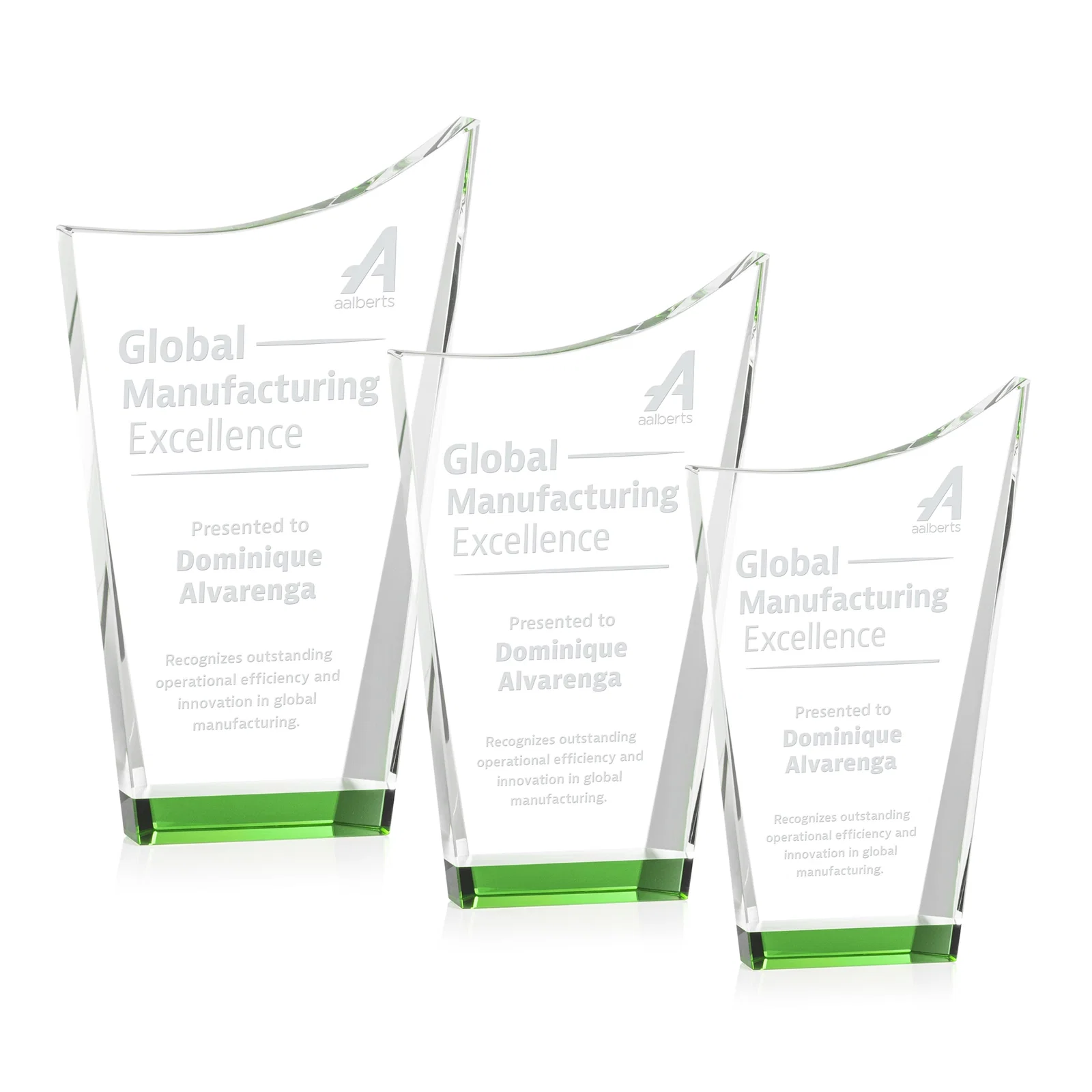 Custom Optical Crystal Award with a Glowing Color Strip Base, awards for volunteer appreciation