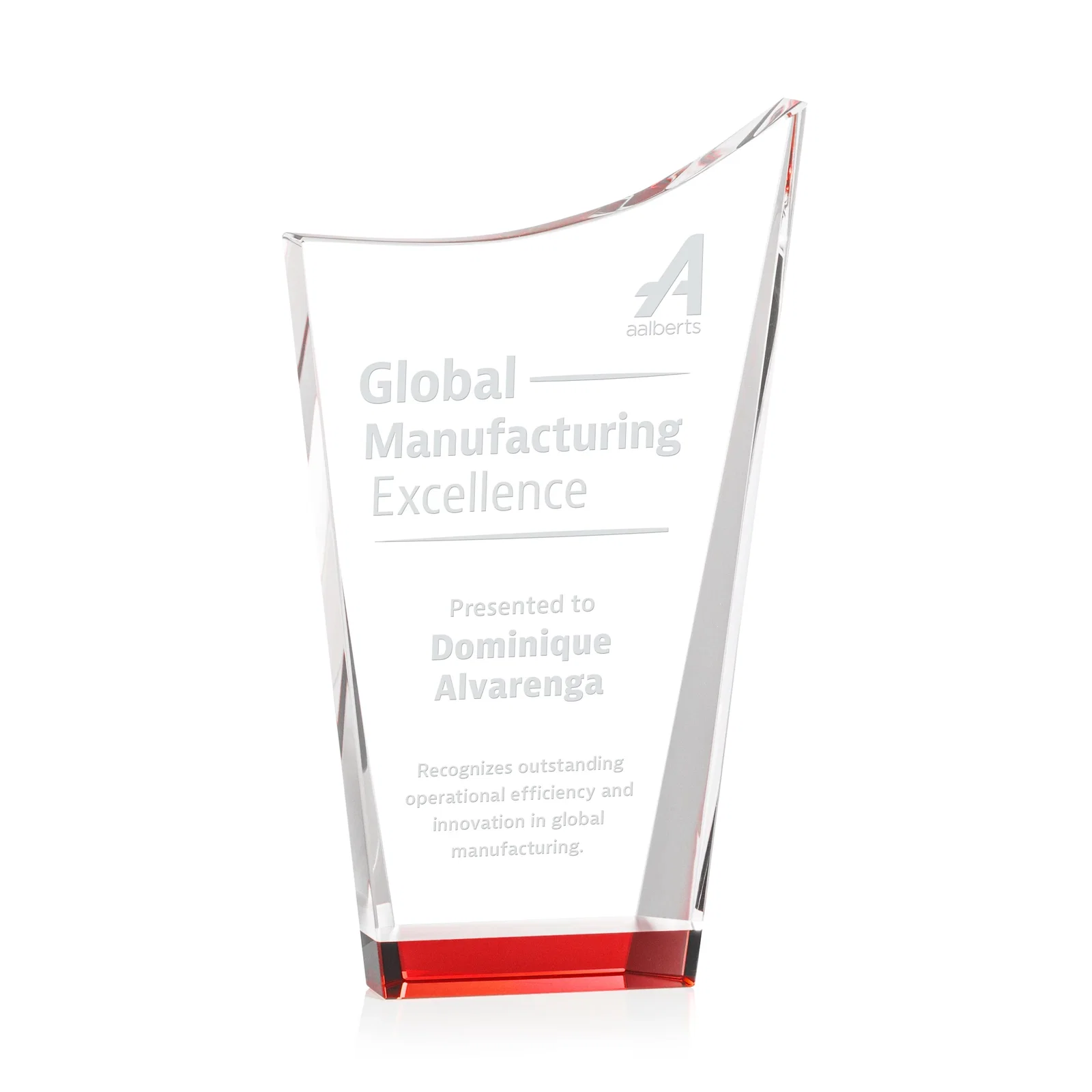 Personalized Optical Crystal Award with a Glowing Color Strip Base, awards for graduation ceremonies