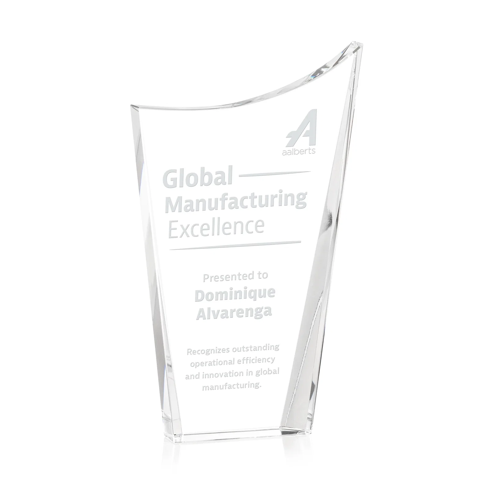Custom Optical Crystal Award with a Glowing Color Strip Base, awards for service anniversary gifts