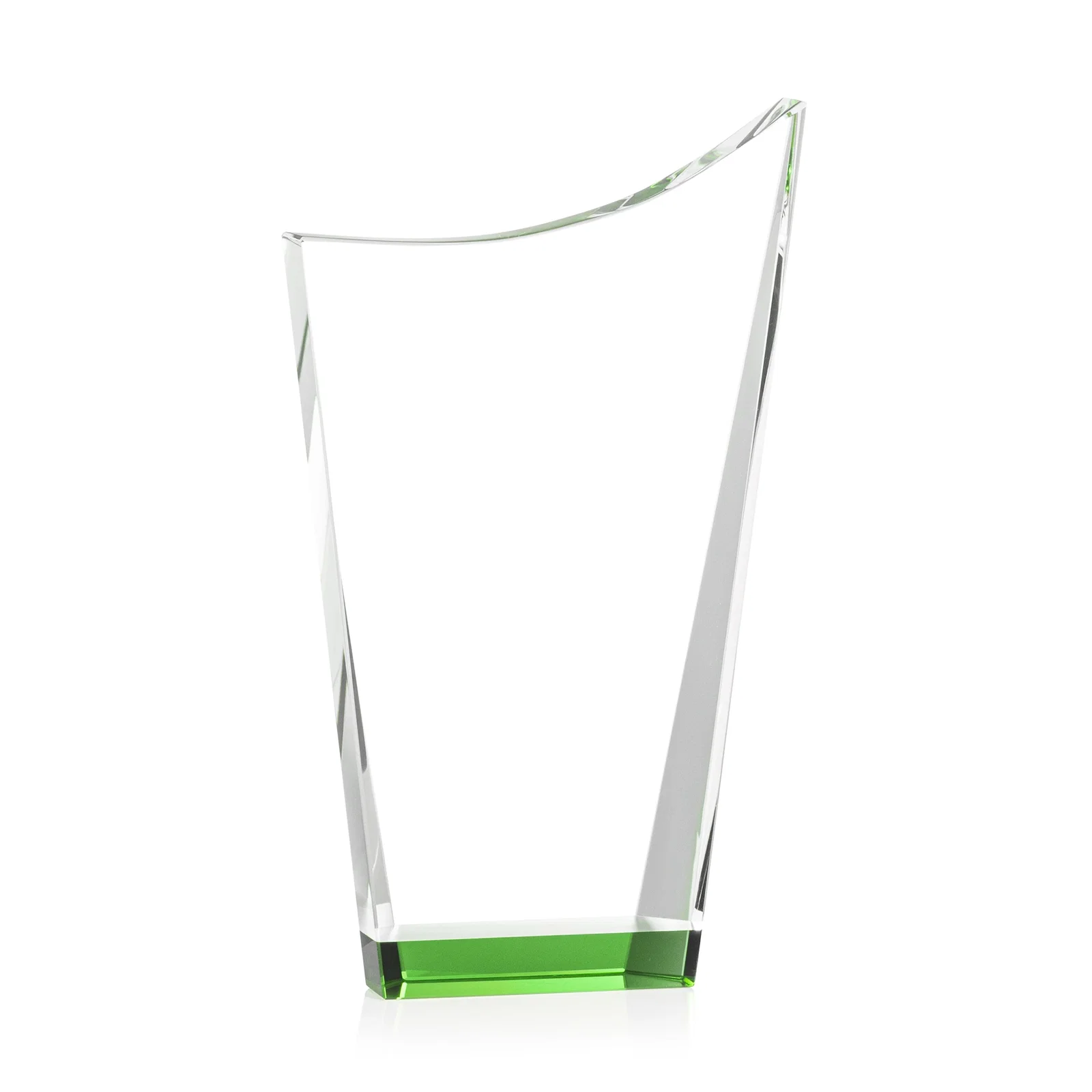Custom printed Optical Crystal Award with a Glowing Color Strip Base, awards for employee recognition
