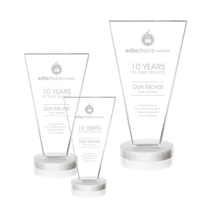 Optical Crystal Award with Bottom-Tapered Beveled Edges