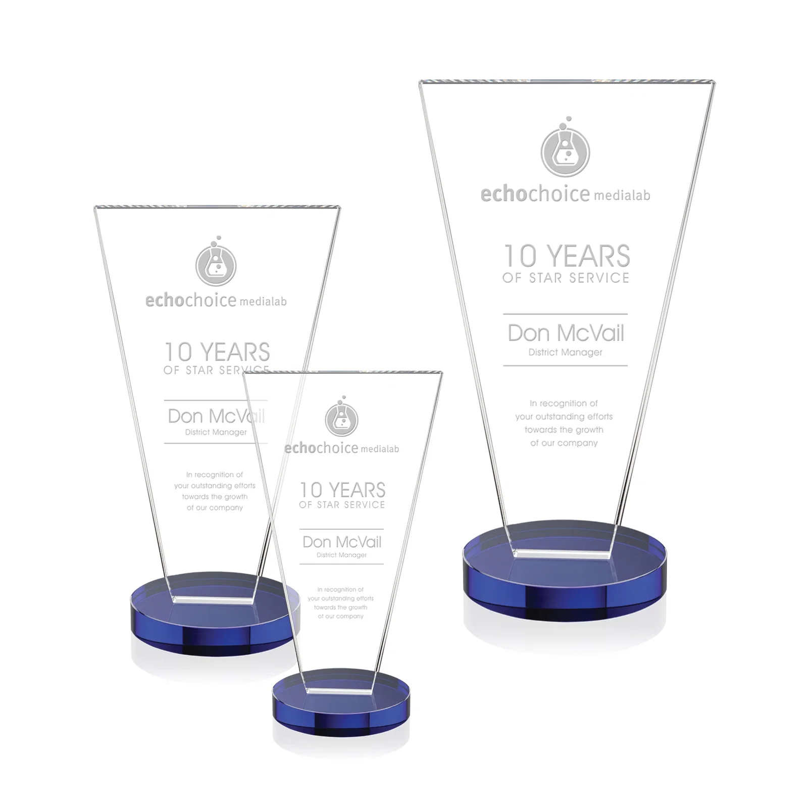 Custom Optical Crystal Award with Bottom-Tapered Beveled Edges, awards for safety achievement programs