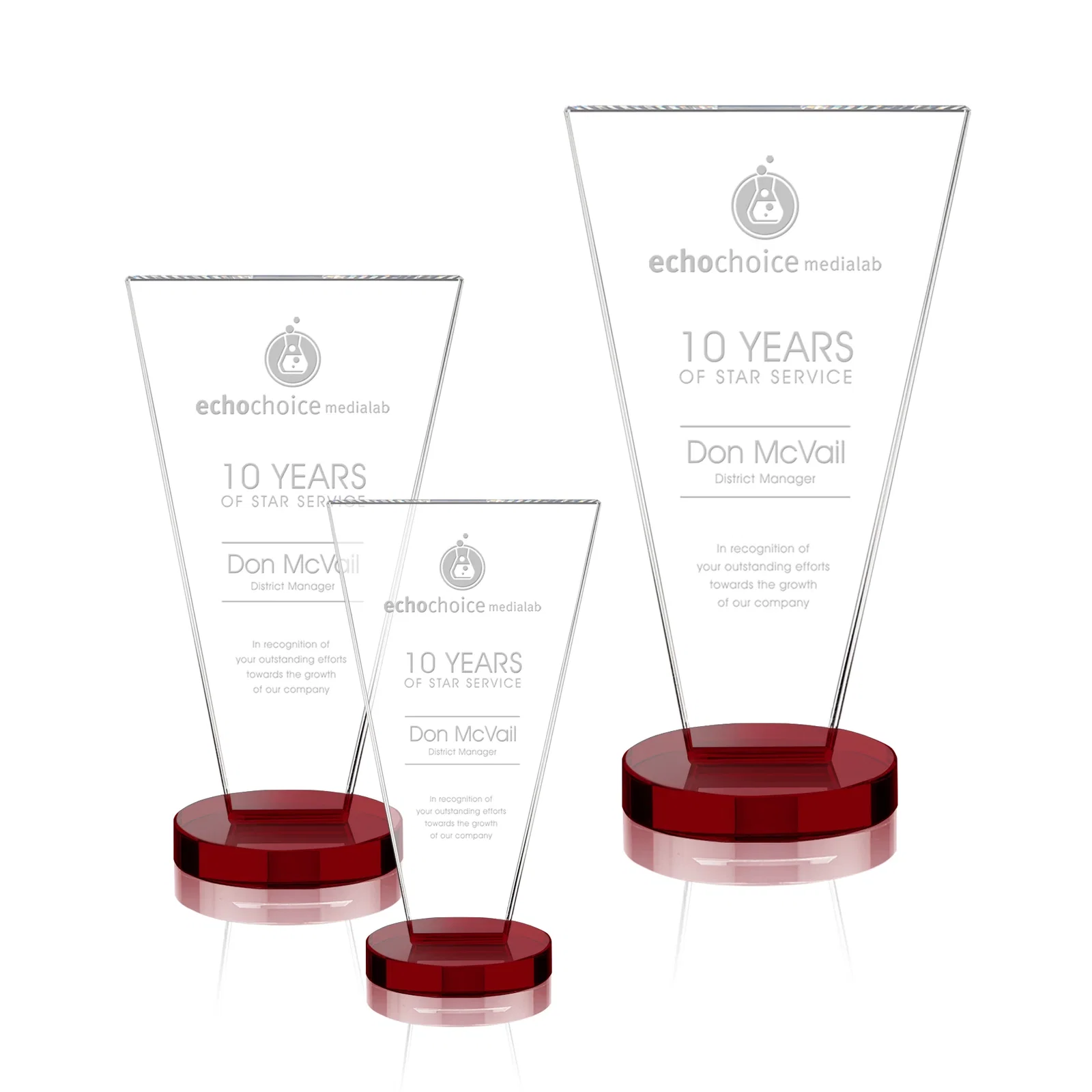 Promotional Optical Crystal Award with Bottom-Tapered Beveled Edges, awards for employee recognition