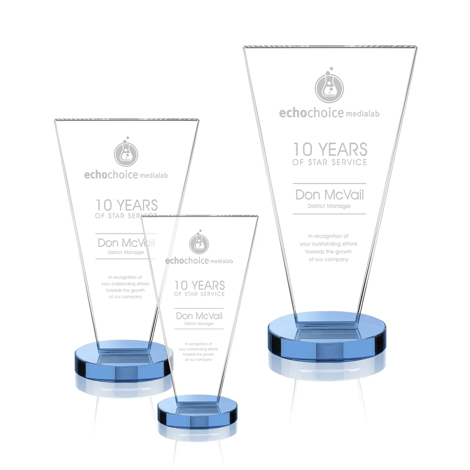 Promotional Optical Crystal Award with Bottom-Tapered Beveled Edges, awards for retirement presentations