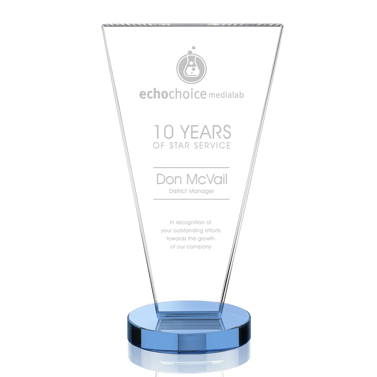 Promotional Optical Crystal Award with Bottom-Tapered Beveled Edges, awards for graduation ceremonies