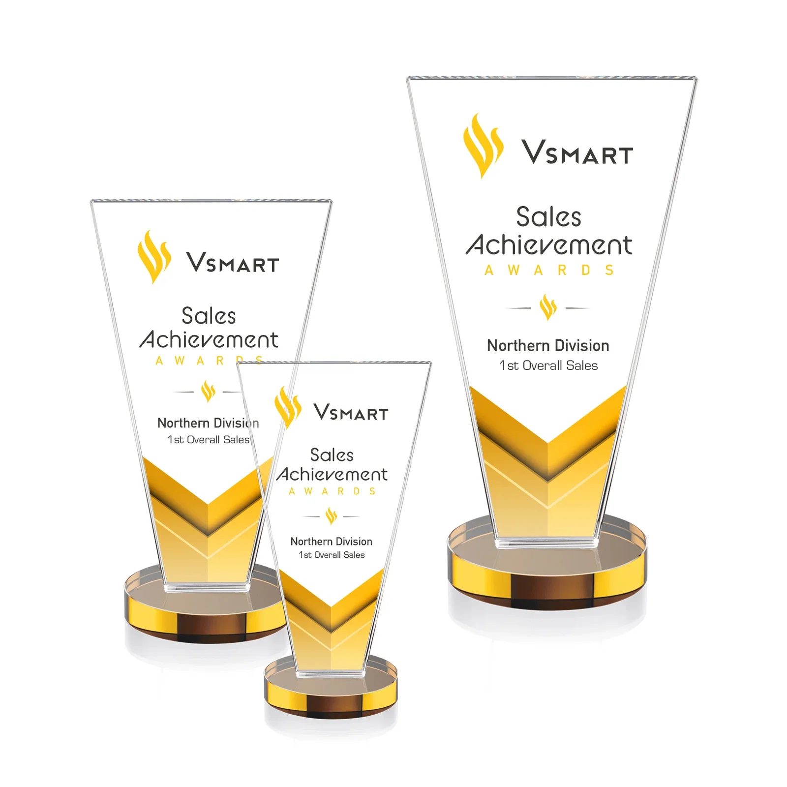 Branded Optical Crystal Award with Bottom-Tapered Beveled Edges, awards for employee recognition
