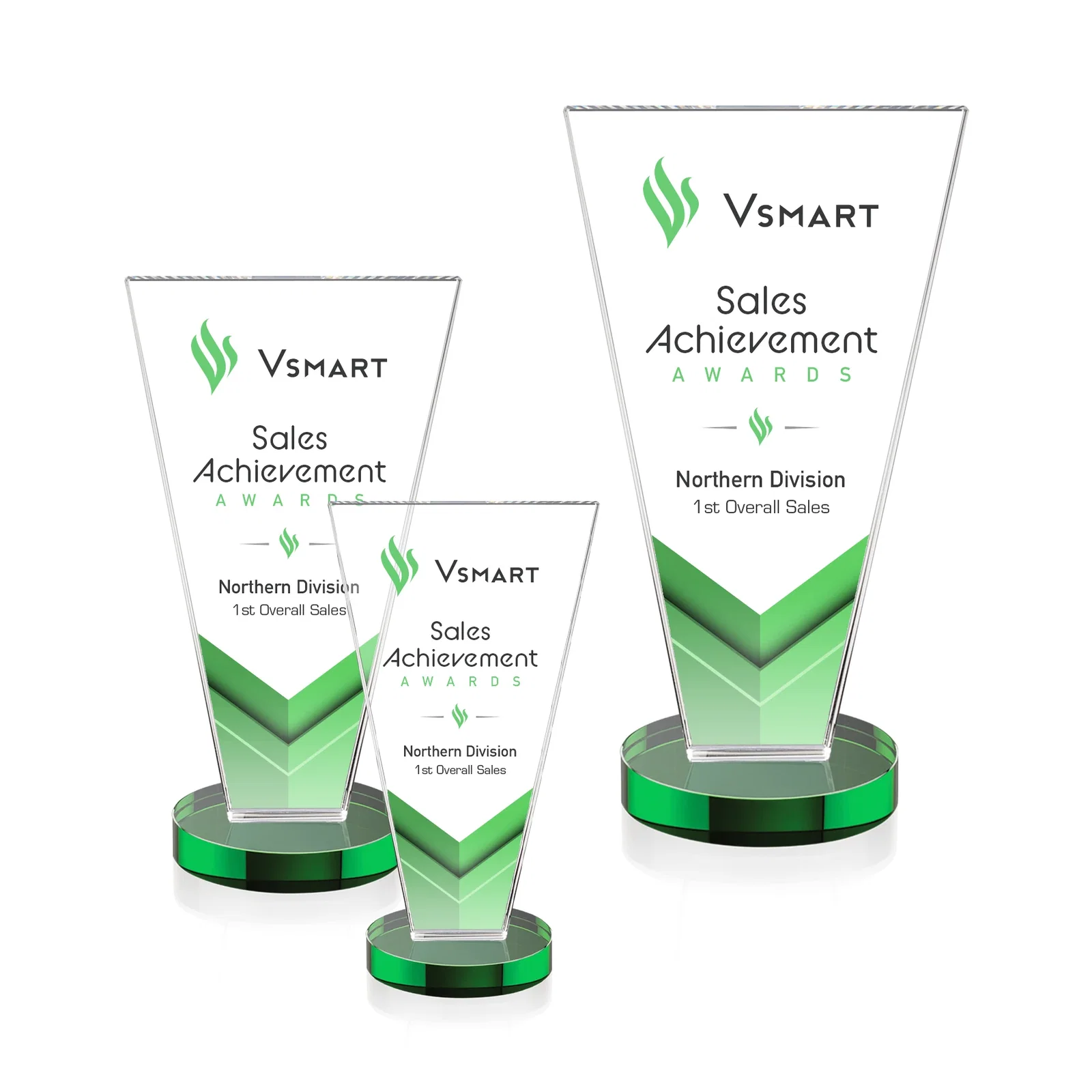 Branded Optical Crystal Award with Bottom-Tapered Beveled Edges, awards for team milestone celebrations