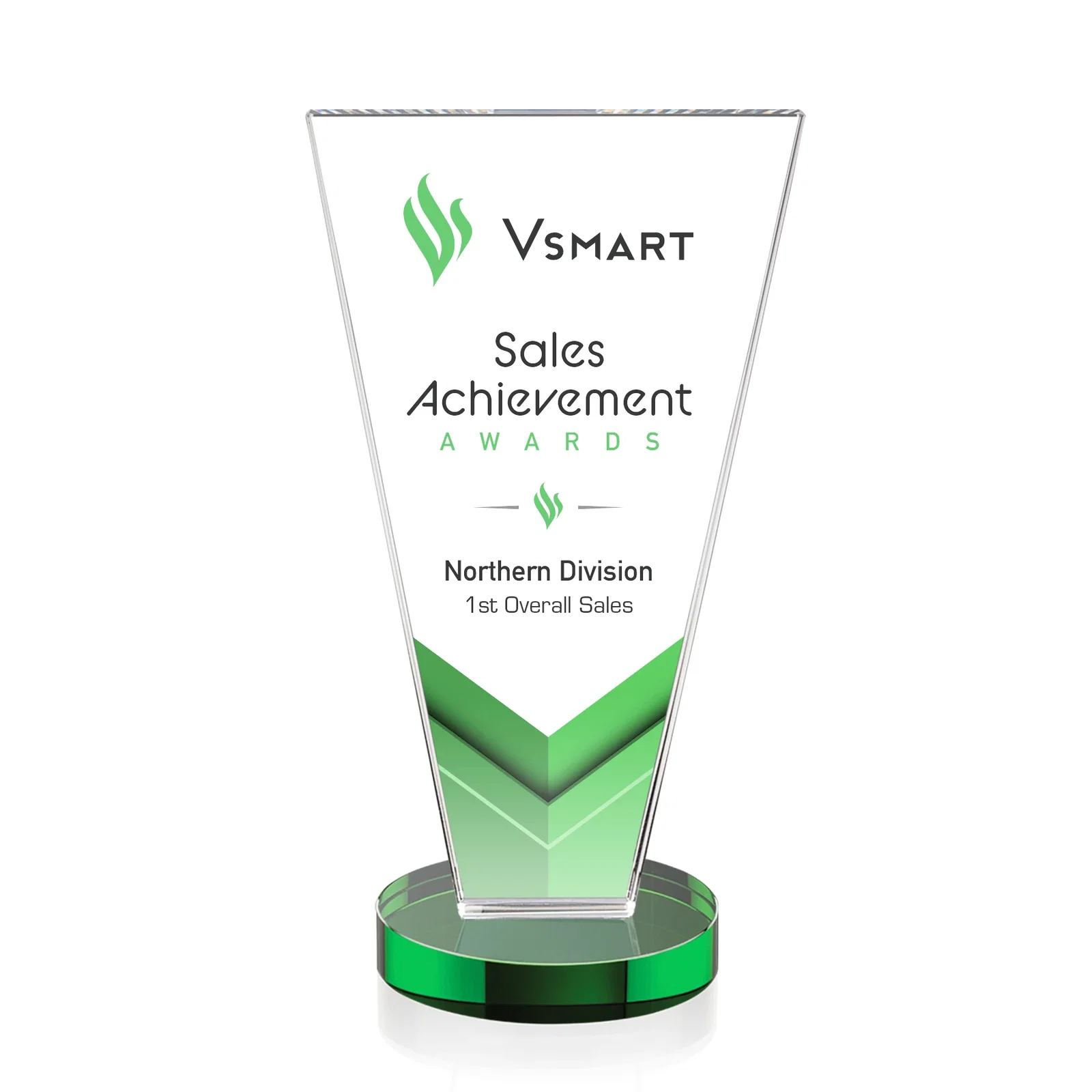 Branded Optical Crystal Award with Bottom-Tapered Beveled Edges, awards for graduation ceremonies
