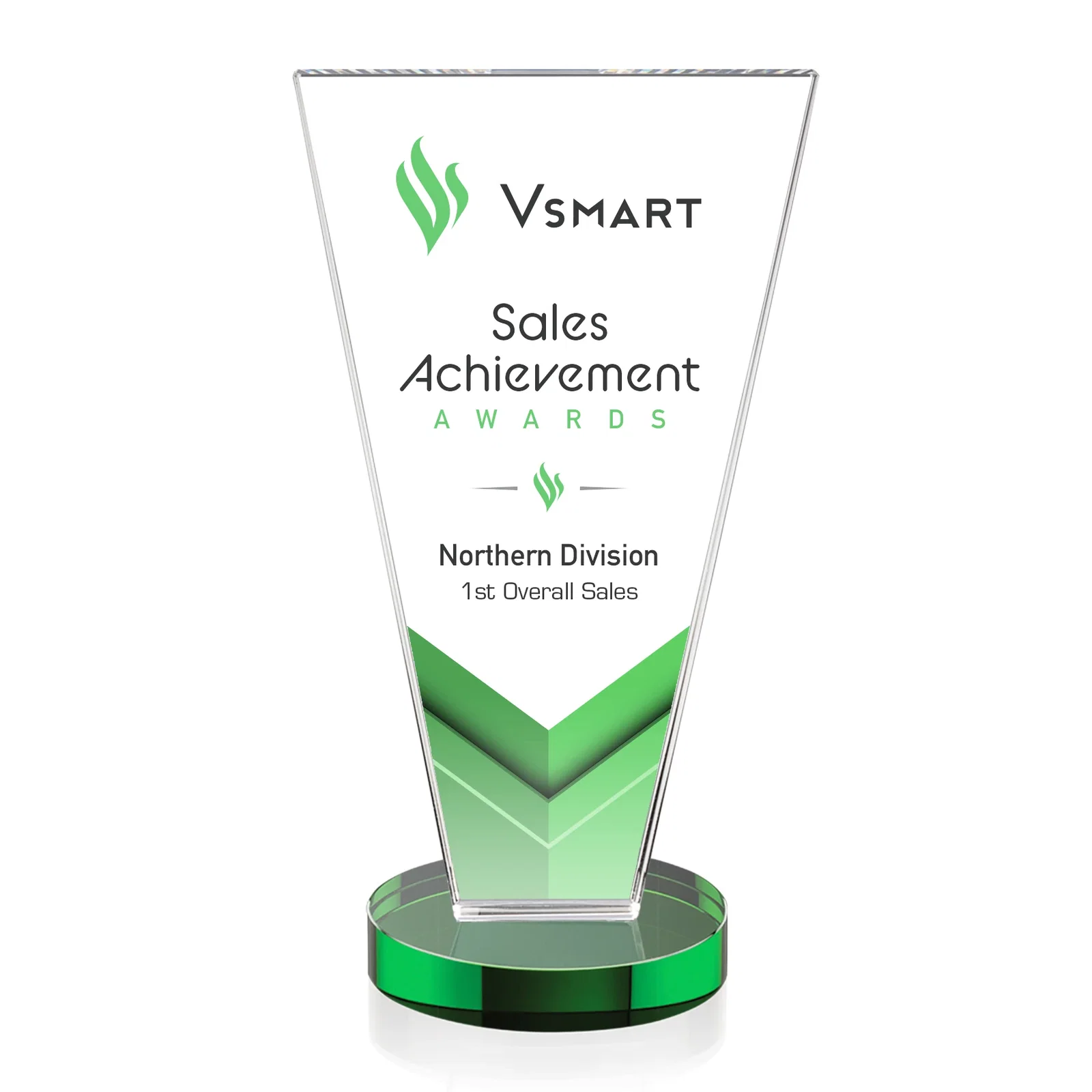 Branded Optical Crystal Award with Bottom-Tapered Beveled Edges, awards for safety achievement programs