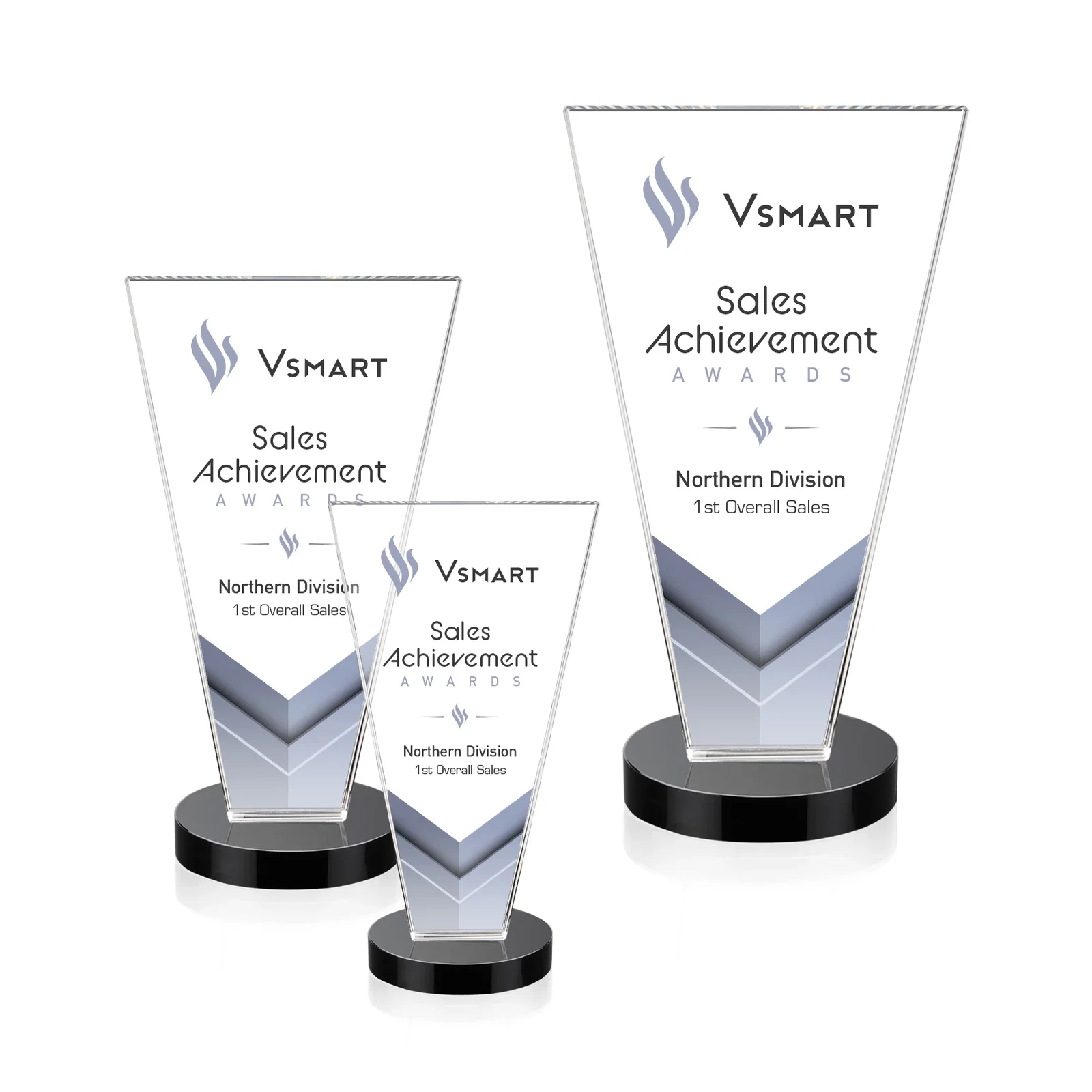 Branded Optical Crystal Award with Bottom-Tapered Beveled Edges, awards for volunteer appreciation