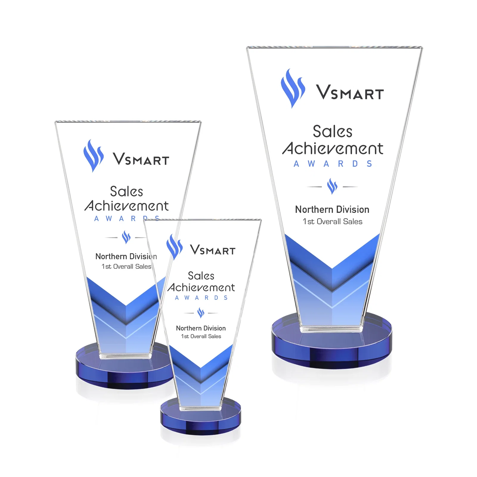 Custom printed Optical Crystal Award with Bottom-Tapered Beveled Edges, awards for corporate award ceremonies