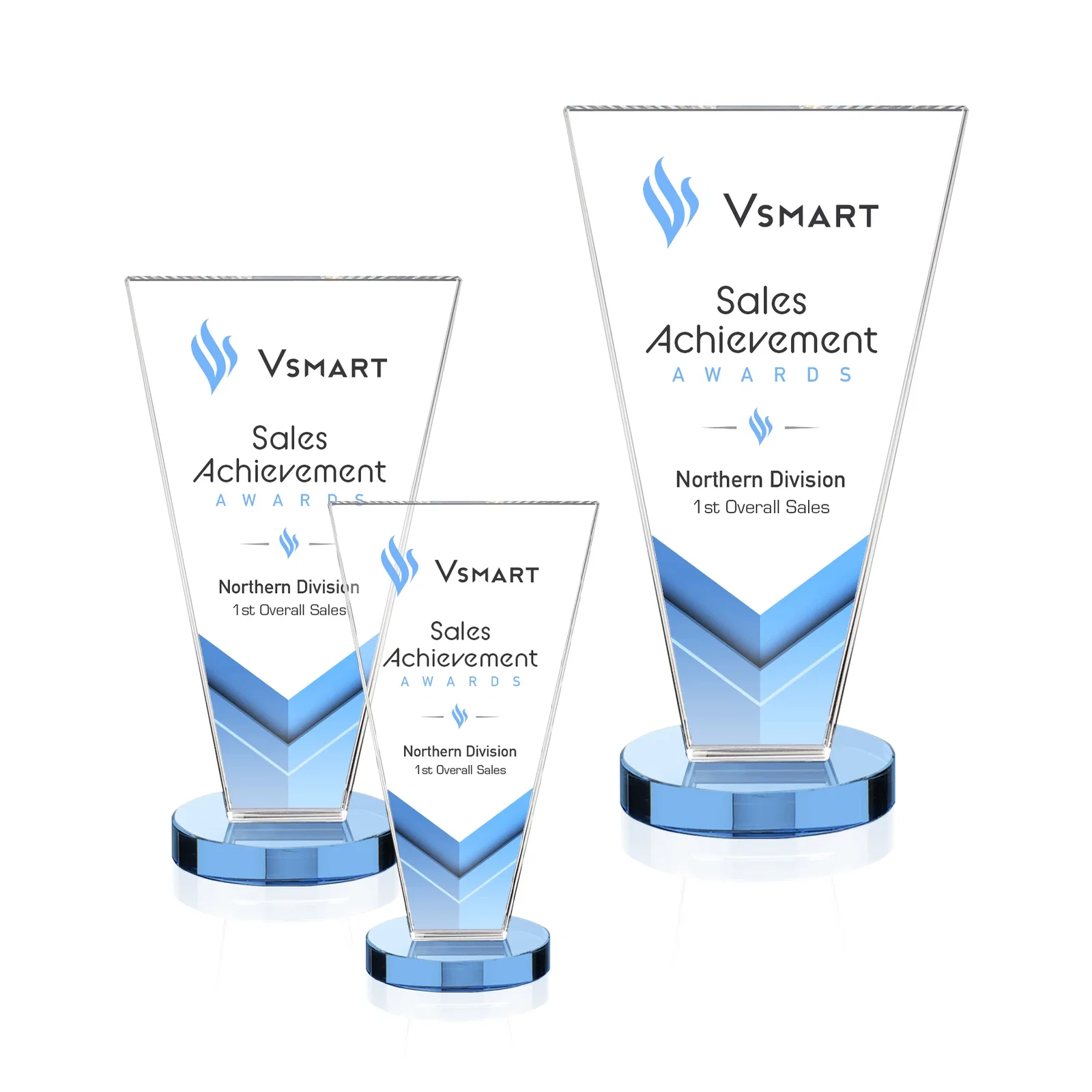 Custom printed Optical Crystal Award with Bottom-Tapered Beveled Edges, awards for volunteer appreciation