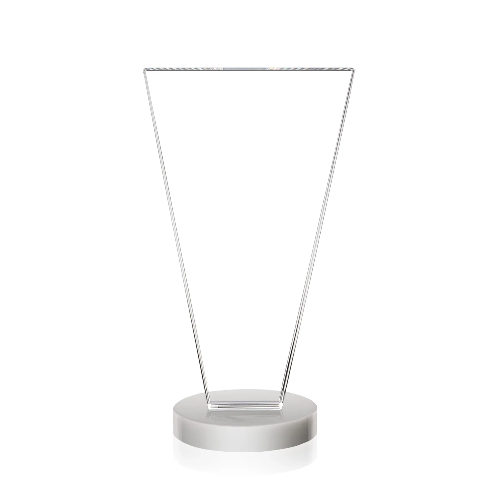 Customized Optical Crystal Award with Bottom-Tapered Beveled Edges, awards for donor appreciation