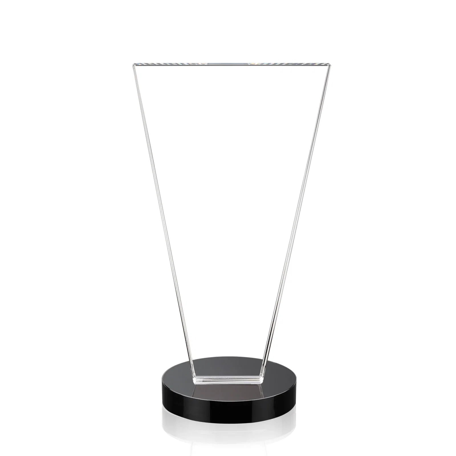 Custom engraved Optical Crystal Award with Bottom-Tapered Beveled Edges, awards for sales achievement awards