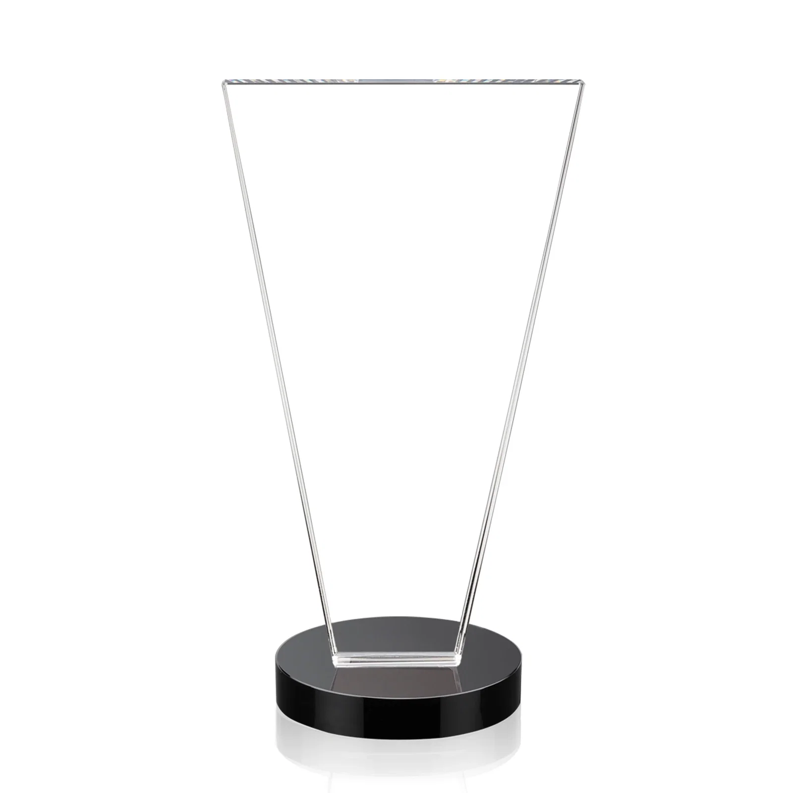 Custom engraved Optical Crystal Award with Bottom-Tapered Beveled Edges, awards for retirement presentations