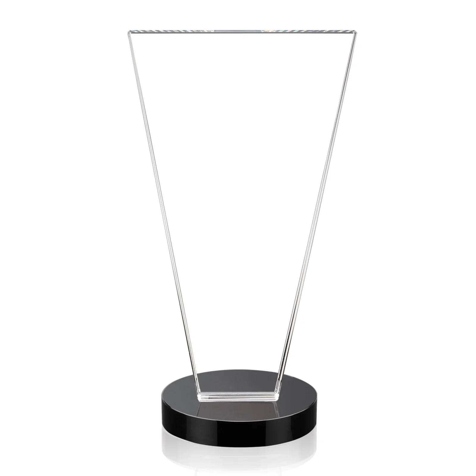 Custom engraved Optical Crystal Award with Bottom-Tapered Beveled Edges, awards for team milestone celebrations