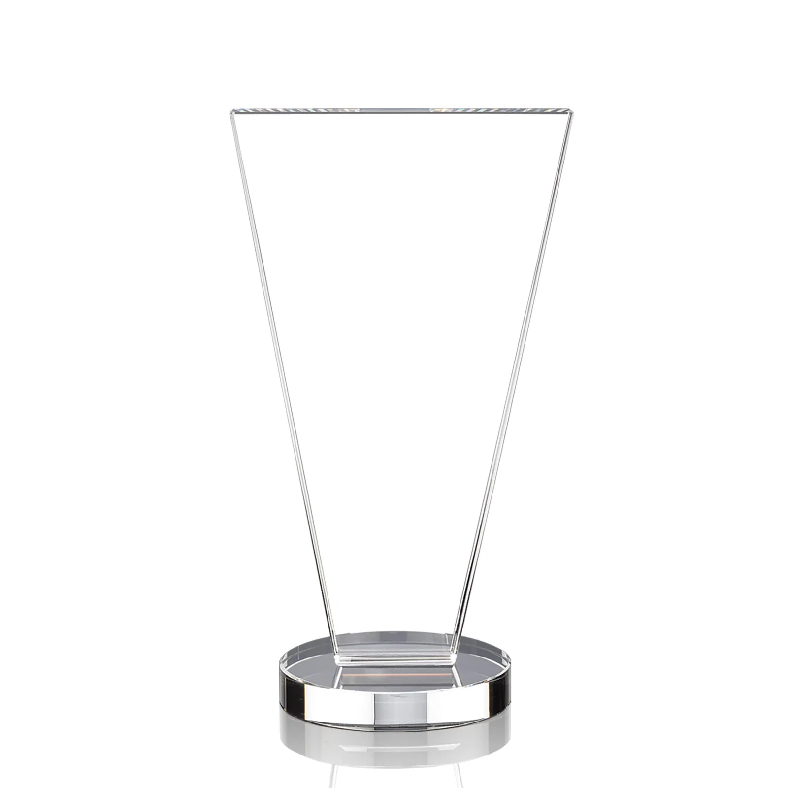 Custom engraved Optical Crystal Award with Bottom-Tapered Beveled Edges, awards for donor appreciation