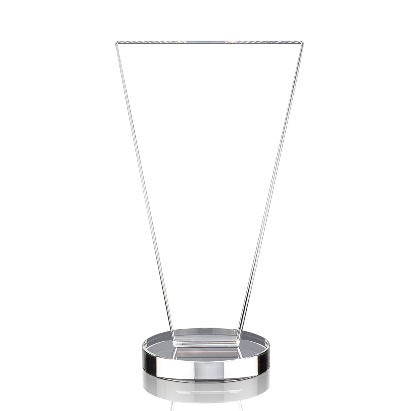 Custom engraved Optical Crystal Award with Bottom-Tapered Beveled Edges, awards for graduation ceremonies