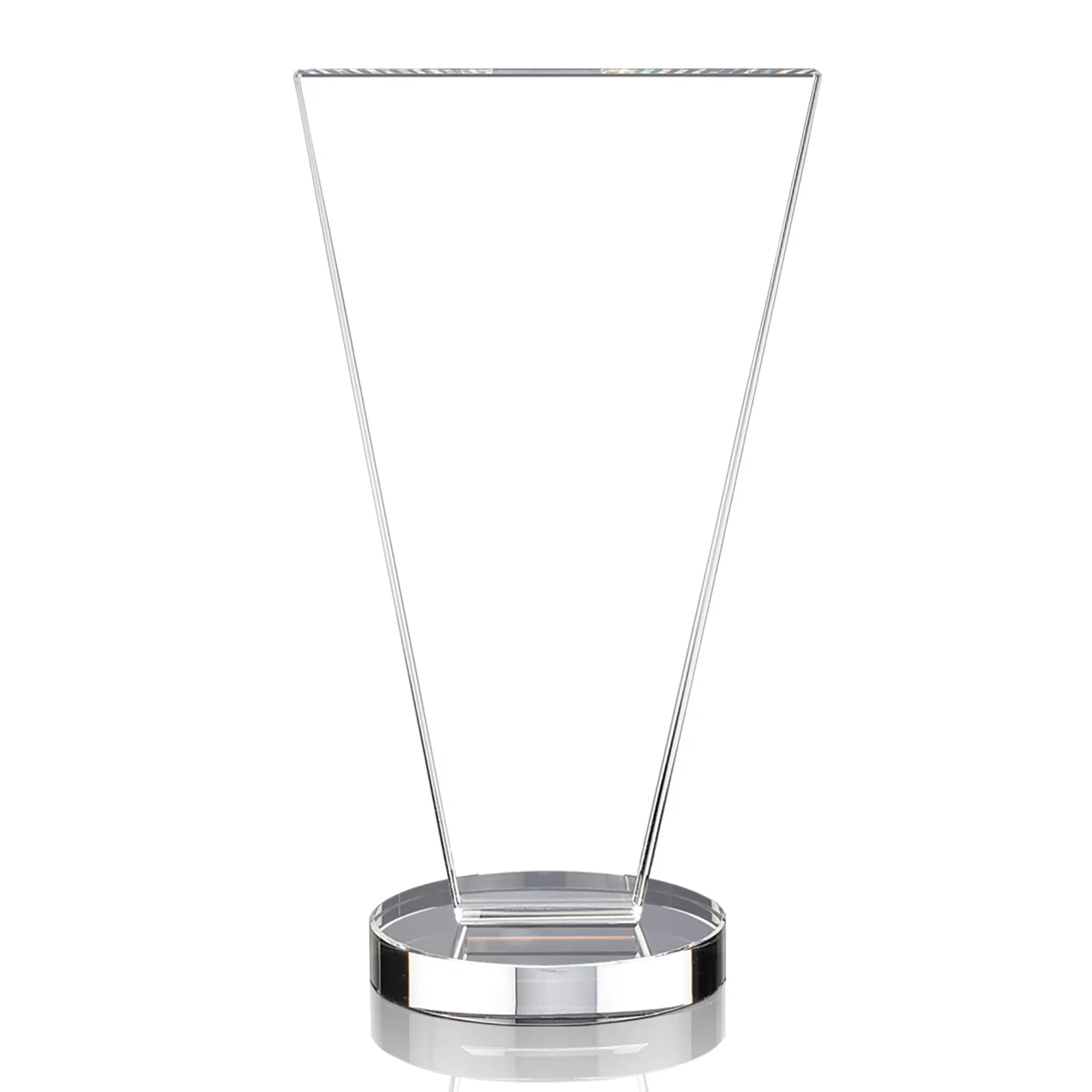 Custom engraved Optical Crystal Award with Bottom-Tapered Beveled Edges, awards for safety achievement programs