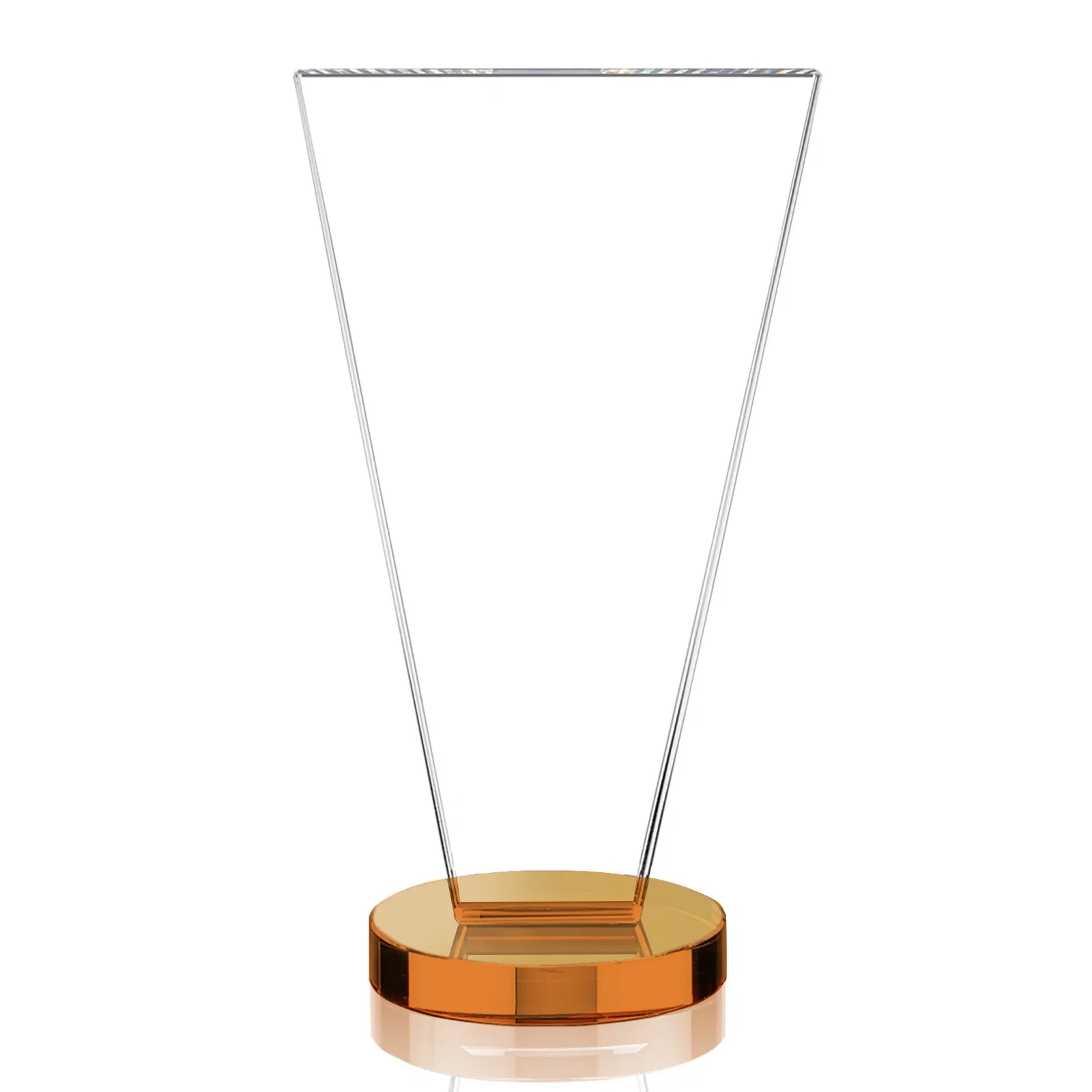 Custom engraved Optical Crystal Award with Bottom-Tapered Beveled Edges, awards for company anniversary events