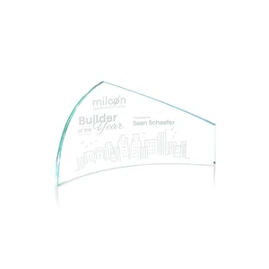 Starfire Crystal Award With a Curved End and a Slanted End