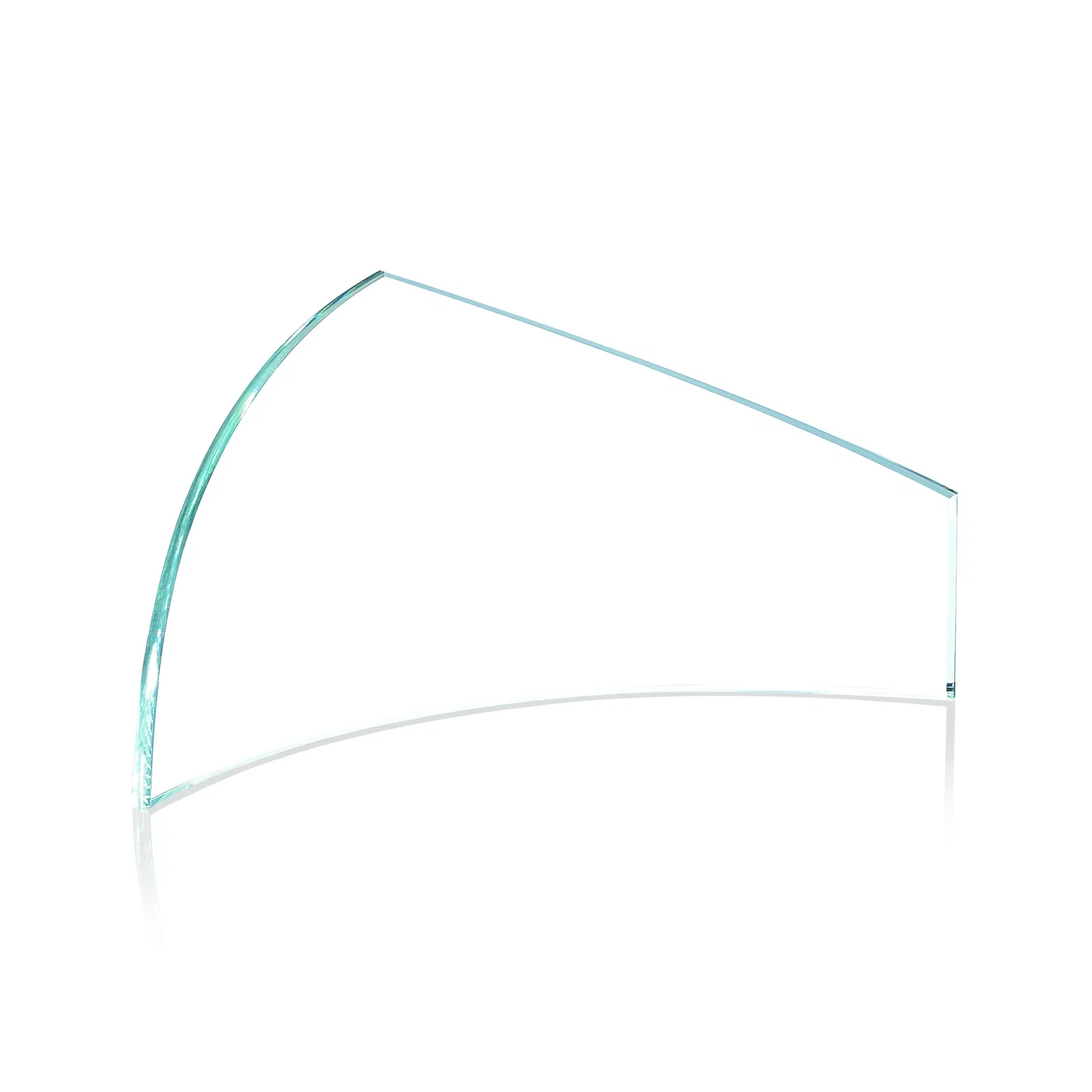 Custom Starfire Crystal Award With a Curved End and a Slanted End, awards for donor appreciation