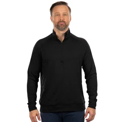 Quarter zip jacket in a heathered finish for layered wear