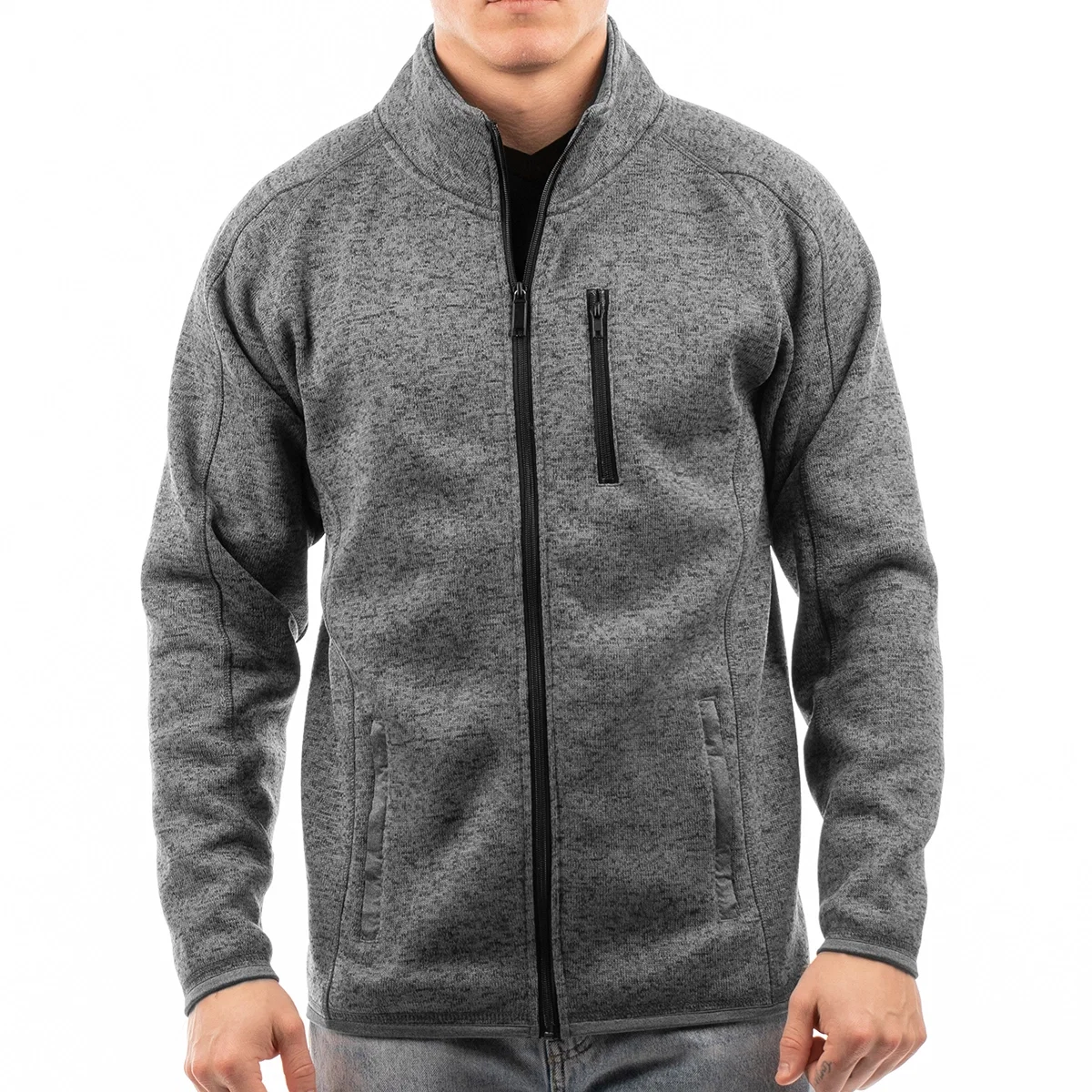 Seam line across the knit texture so the shape reads clearly