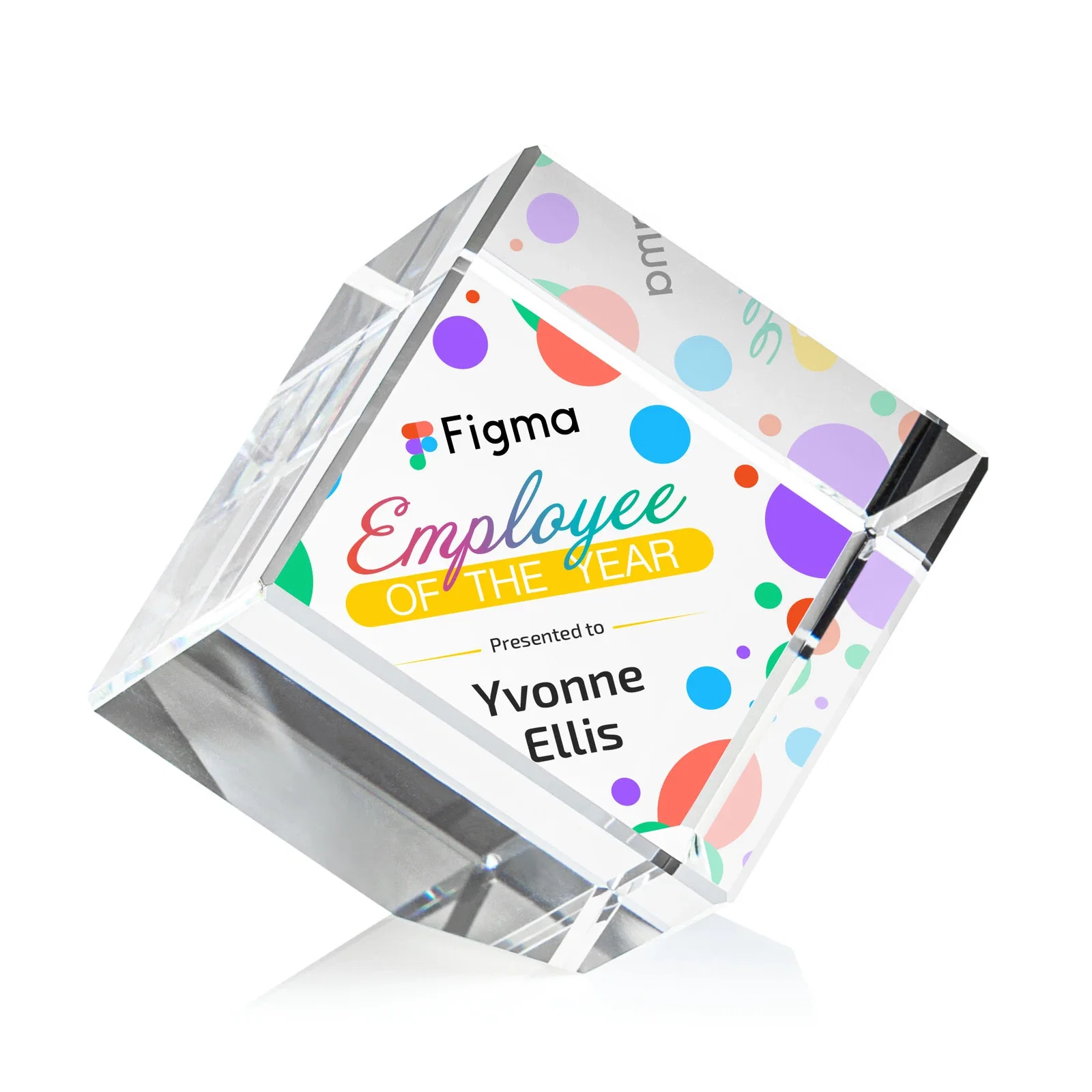 Personalized Beveled Crystal Cube Paperweight, 2.75"-5.625" in 4 Sizes, client appreciation gift for corporate award ceremonies
