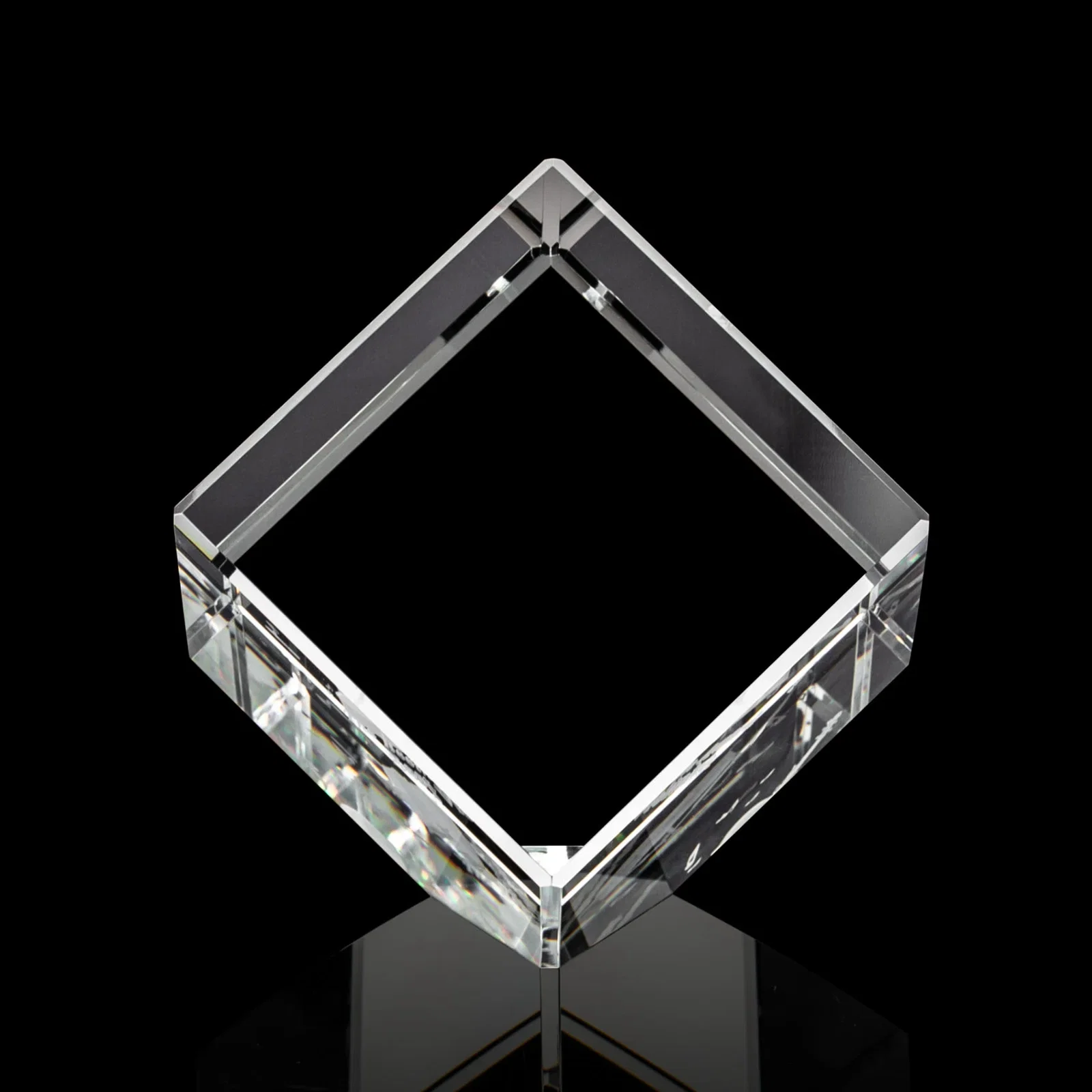 Personalized Beveled Crystal Cube Paperweight, 2.75"-5.625" in 4 Sizes, client appreciation gift for graduation ceremonies