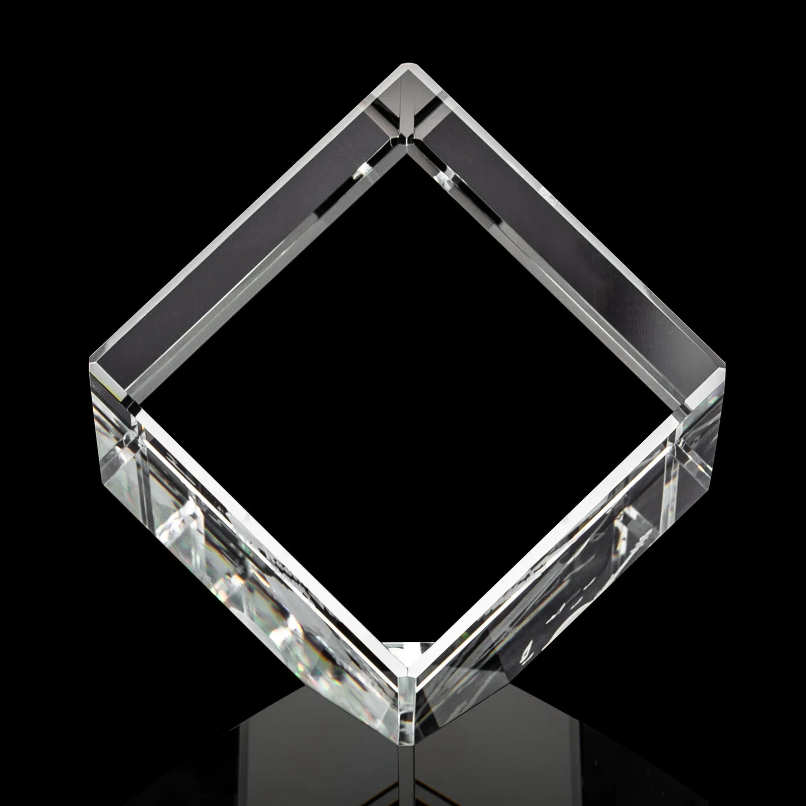 Personalized Beveled Crystal Cube Paperweight, 2.75"-5.625" in 4 Sizes, client appreciation gift for dealer and partner awards