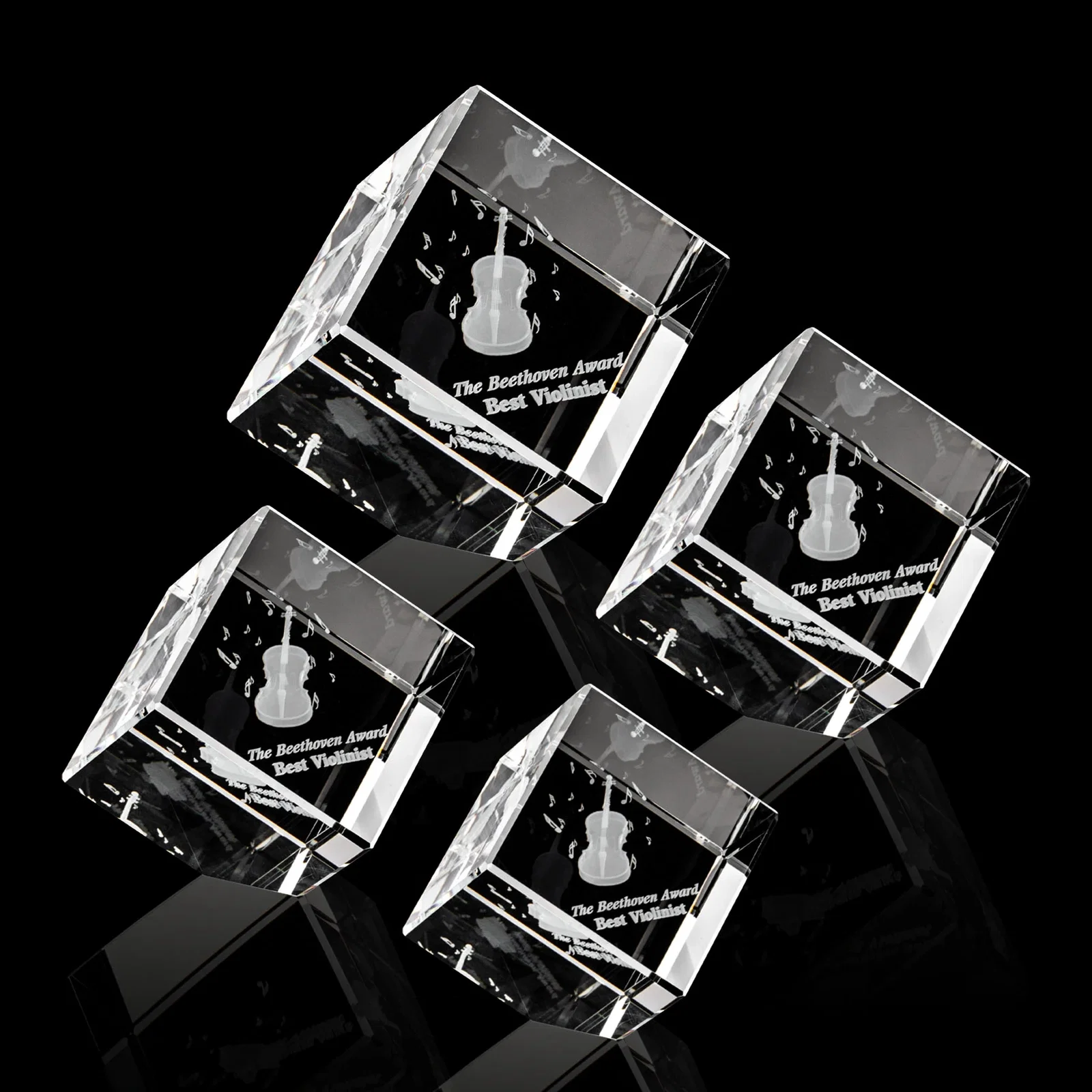 Custom Beveled Crystal Cube Paperweight, 2.75"-5.625" in 4 Sizes, client appreciation gift for team milestone celebrations