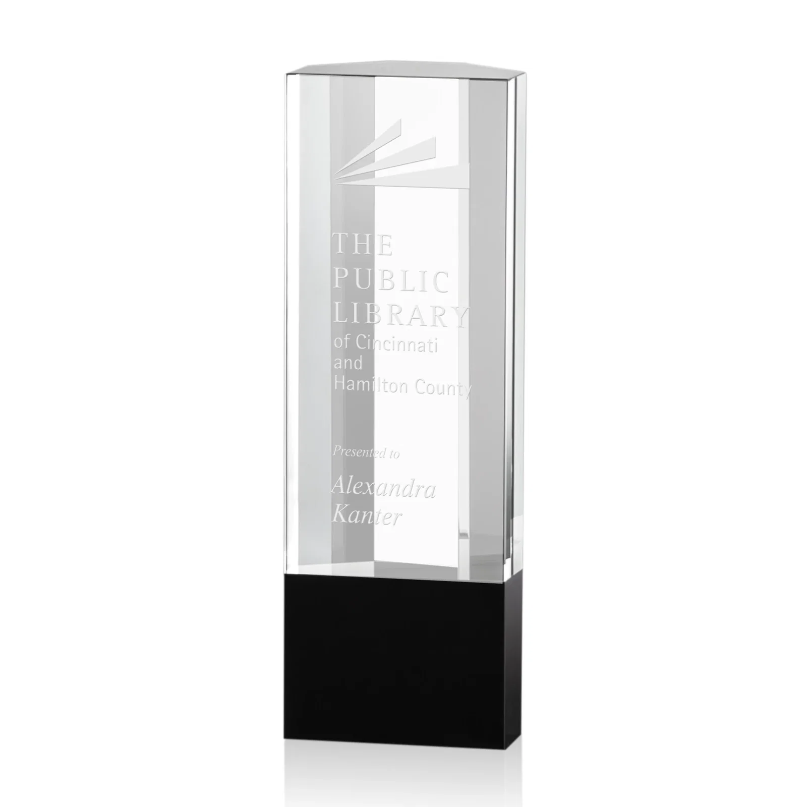 Custom Crystal Burton Achievement Award — view 3