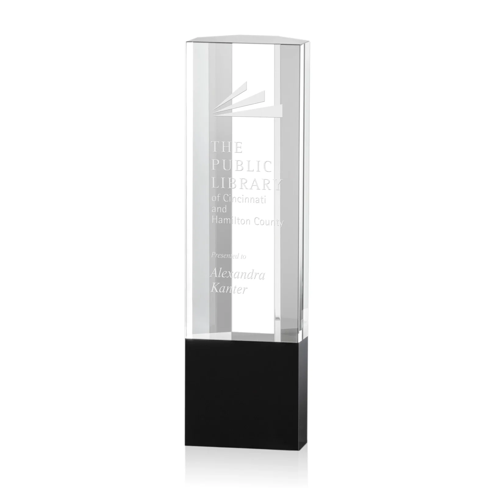 Custom Crystal Burton Achievement Award — view 4