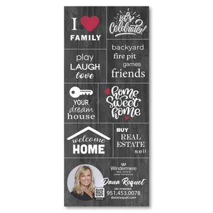 Business Card Magnet with 8 Message Magnets, 8.25" x 3.5", Full-Color Imprint