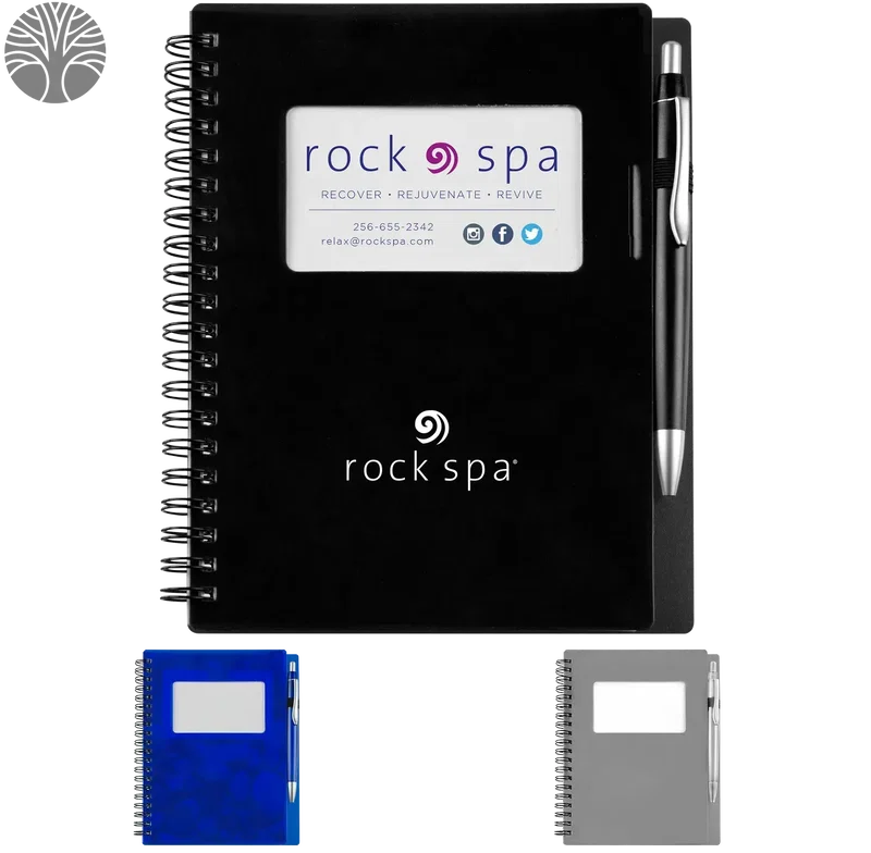Custom EcoStone Notebook with Business Card Slot — view 4
