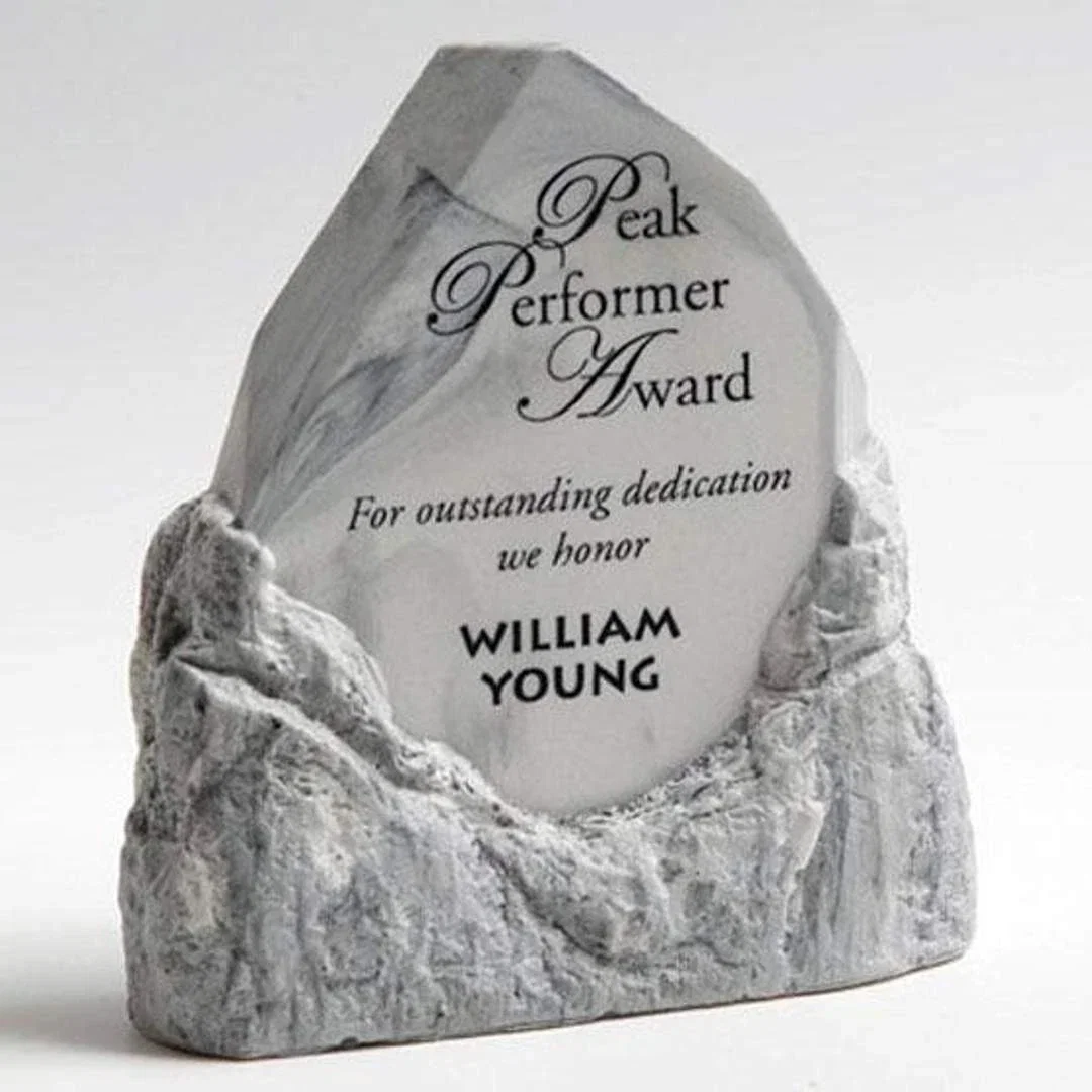 Custom White Carrara Marble Obelisk Rising From a Mountain Base for service anniversary gifts