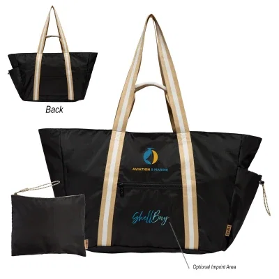 Tall zippered duffel bag sized for a weekend away