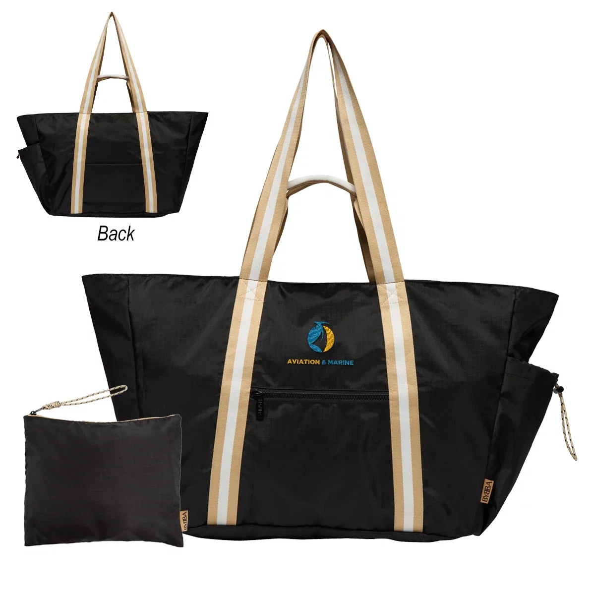 Whole zippy duffel bag pictured with the side panel on show