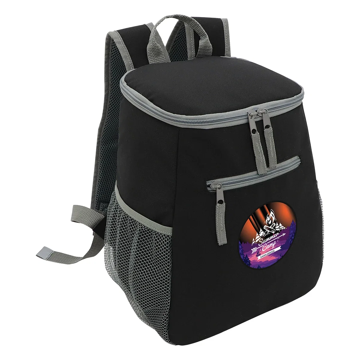 Cabana Cooler Backpack worn on the shoulders, lifestyle outdoor shot
