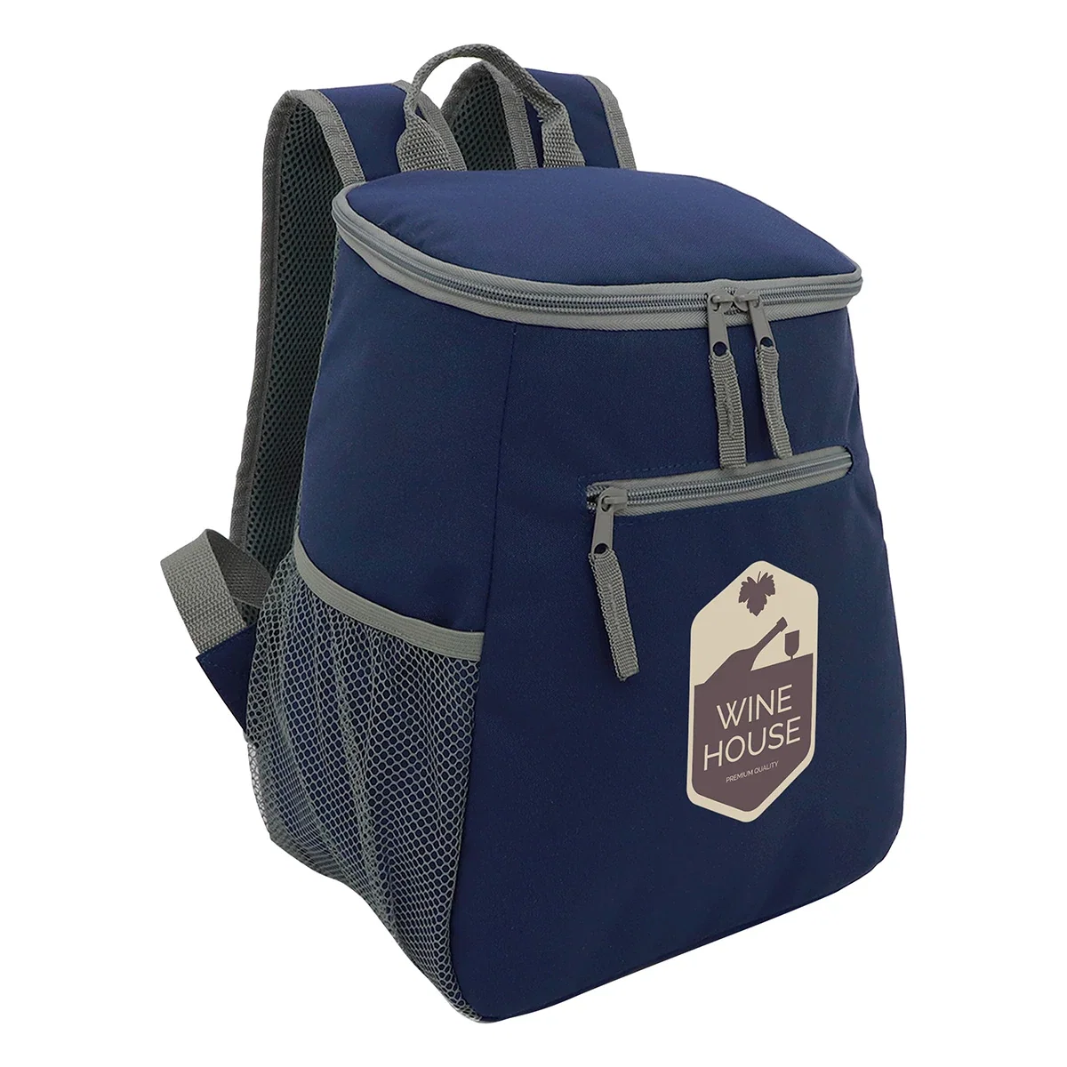 Close-up of the Cabana Cooler Backpack's branded logo imprint area