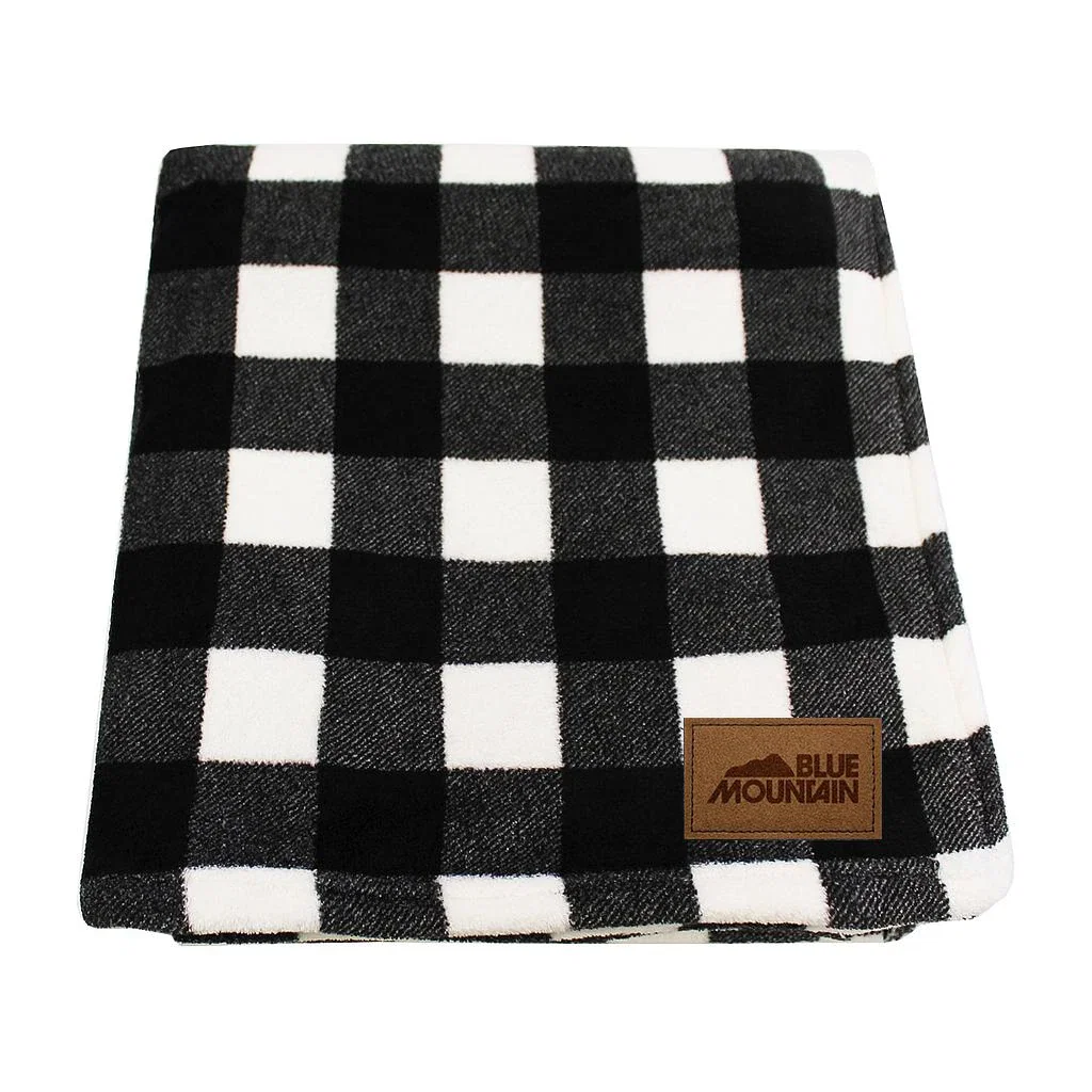 Imprinted Cabin Throw — Buffalo Check Black & White — view 2