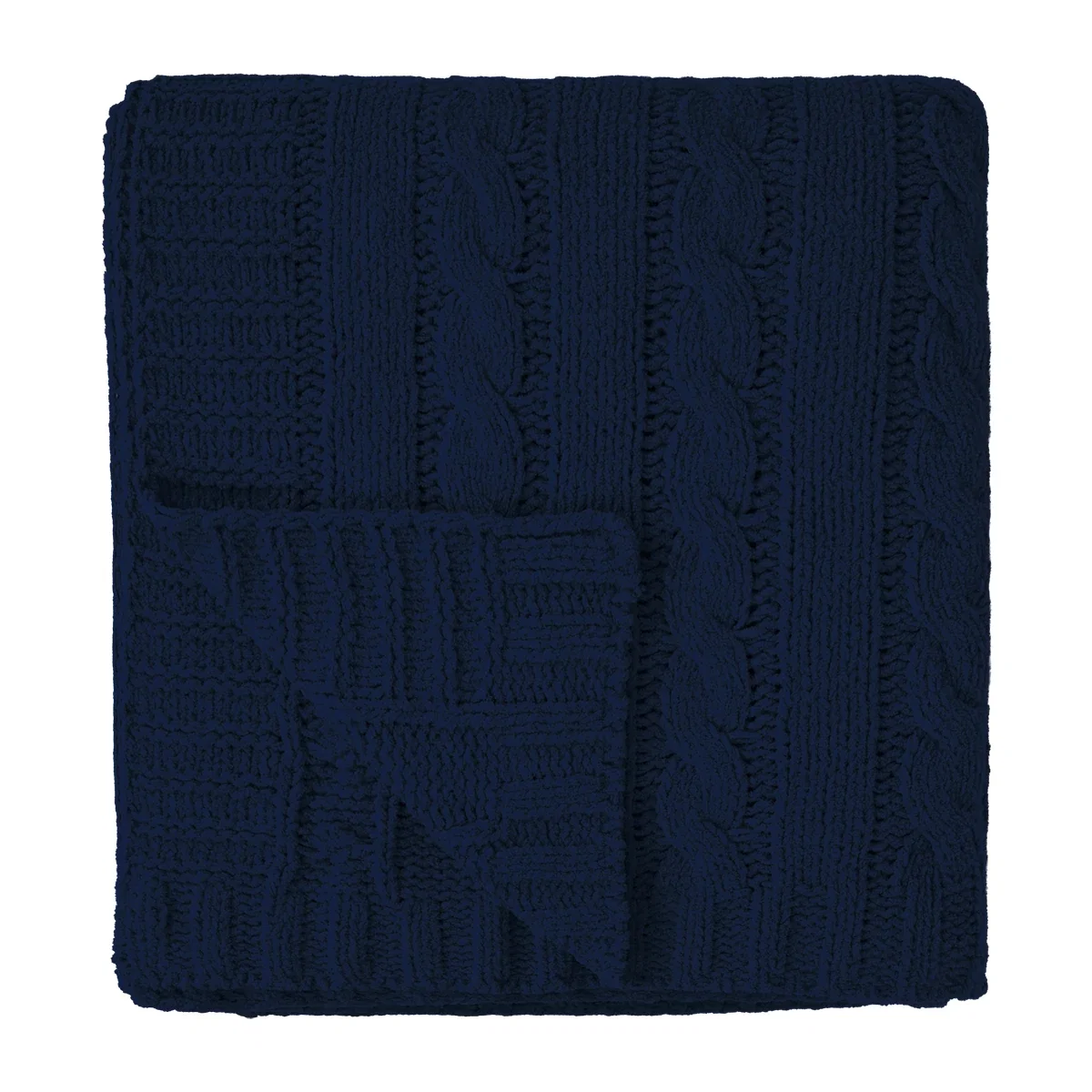 Knit pattern detail across the recycled chenille surface